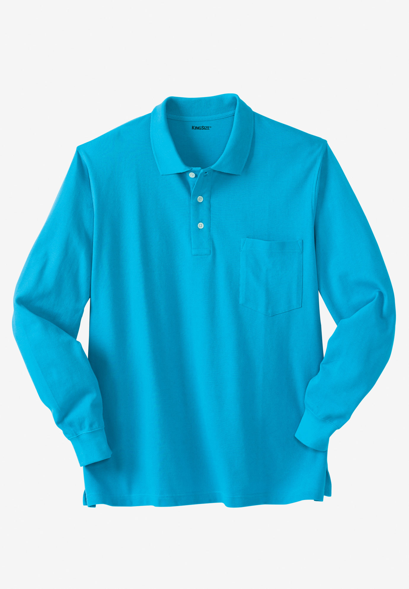 Long-Sleeve Piqué Polo Shirt | Big and Tall Shirts | King Size