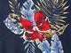 KS Island&trade; Printed Rayon Shirt, NAVY HIBISCUS, swatch