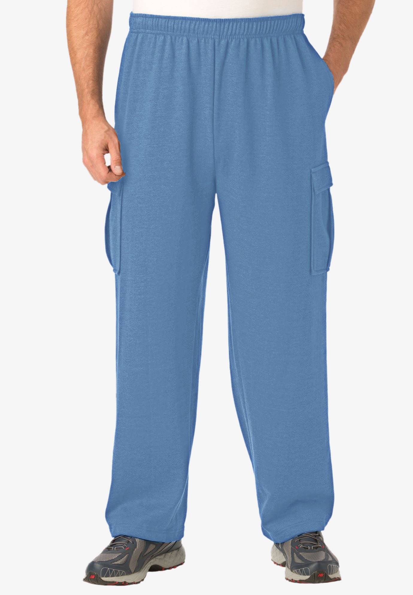 light blue cargo sweatpants