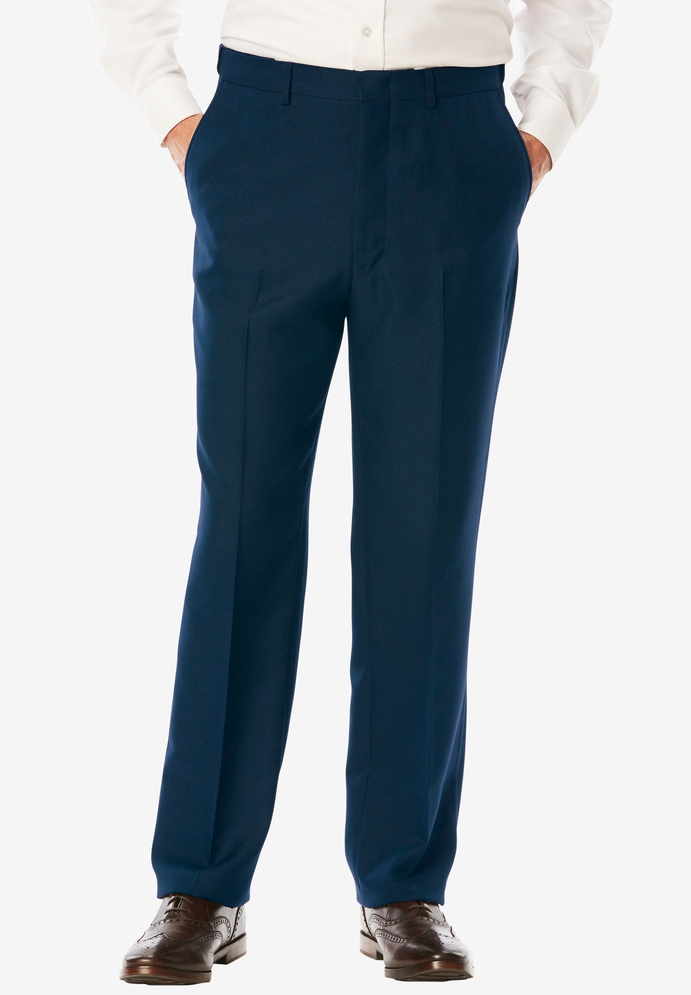 EasyCare Signature Fit Expandable Waist Plain Front Dress Pants Big