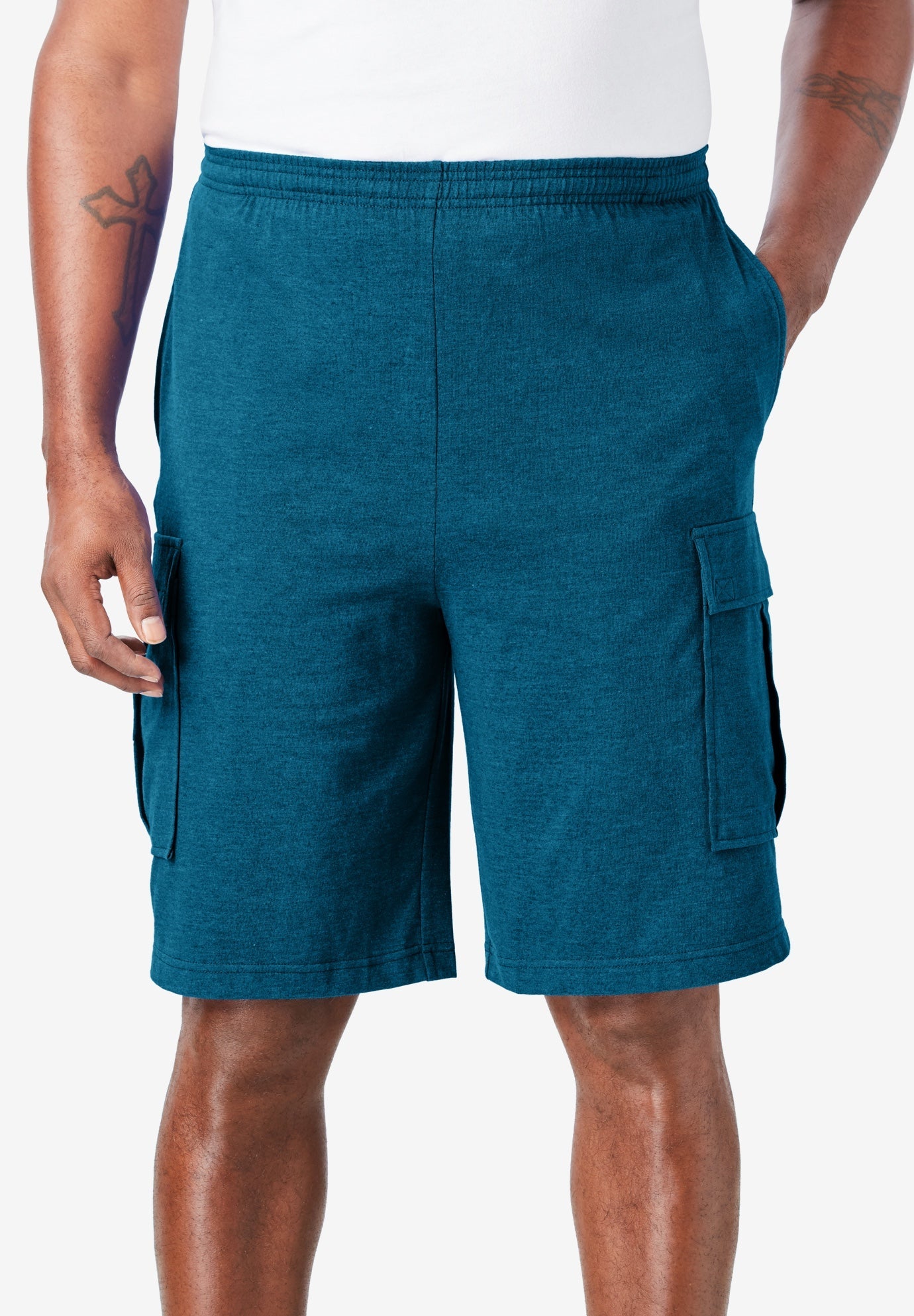 Lightweight Jersey Cargo Shorts Big and Tall Active Shorts King Size
