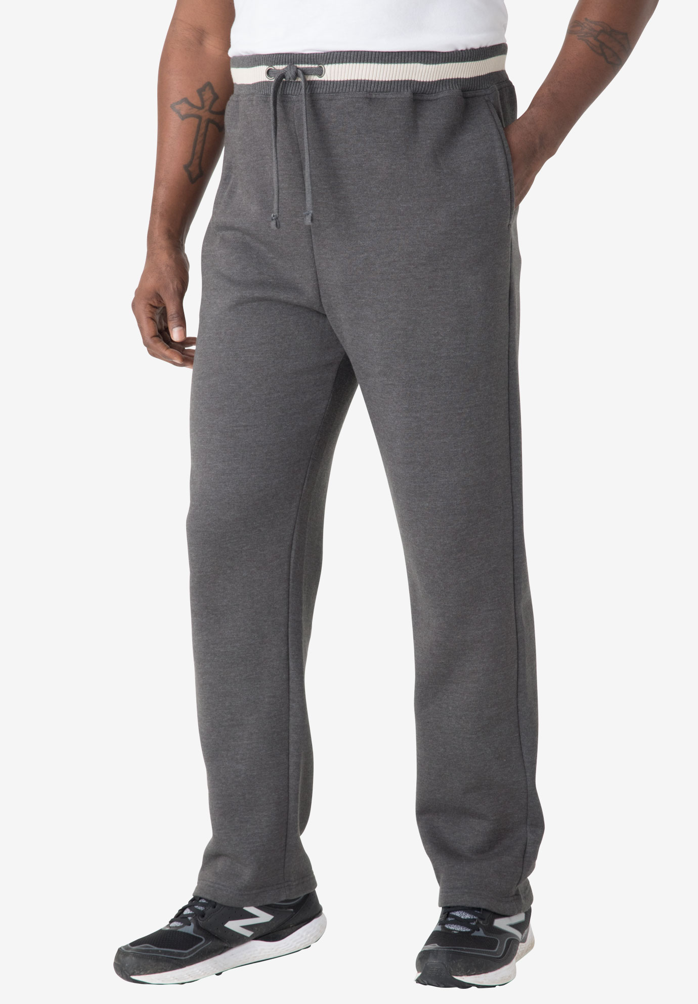 KingSize Coaches Collection Fleece Open Bottom Pants | King Size