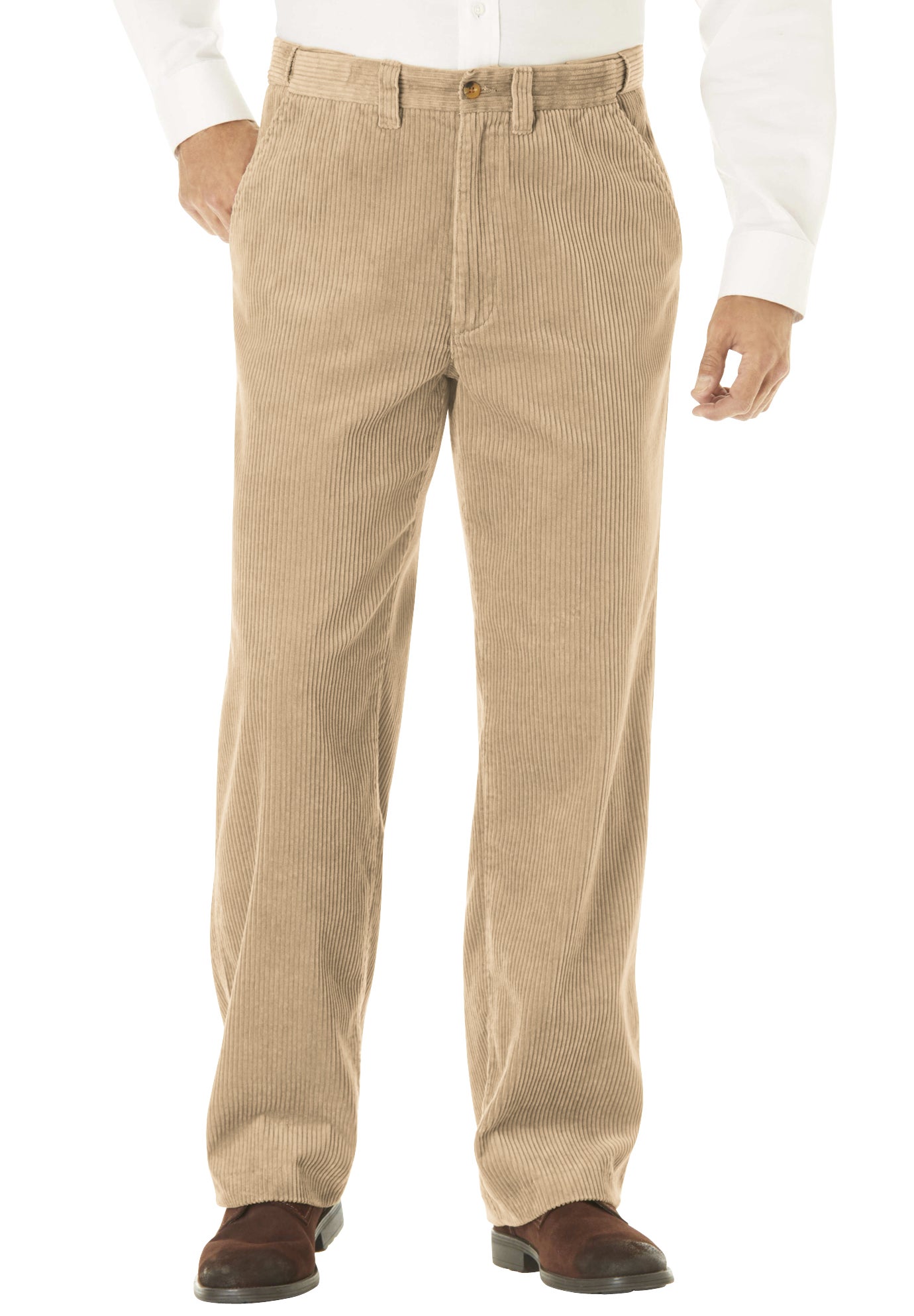 Six Wale Corduroy Plain Front Pants Big And Tall Casual Pants
