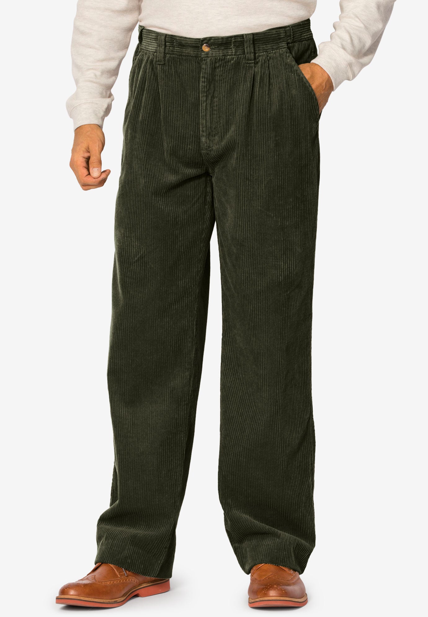 big and tall pleated corduroy pants