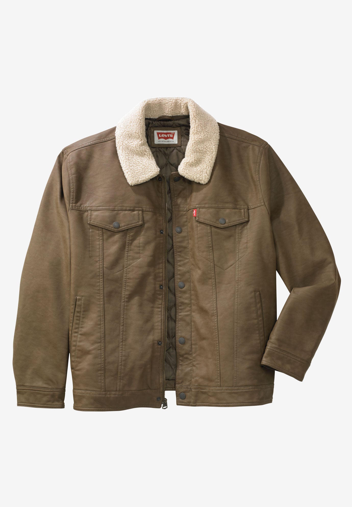 levi's classic faux leather trucker jacket