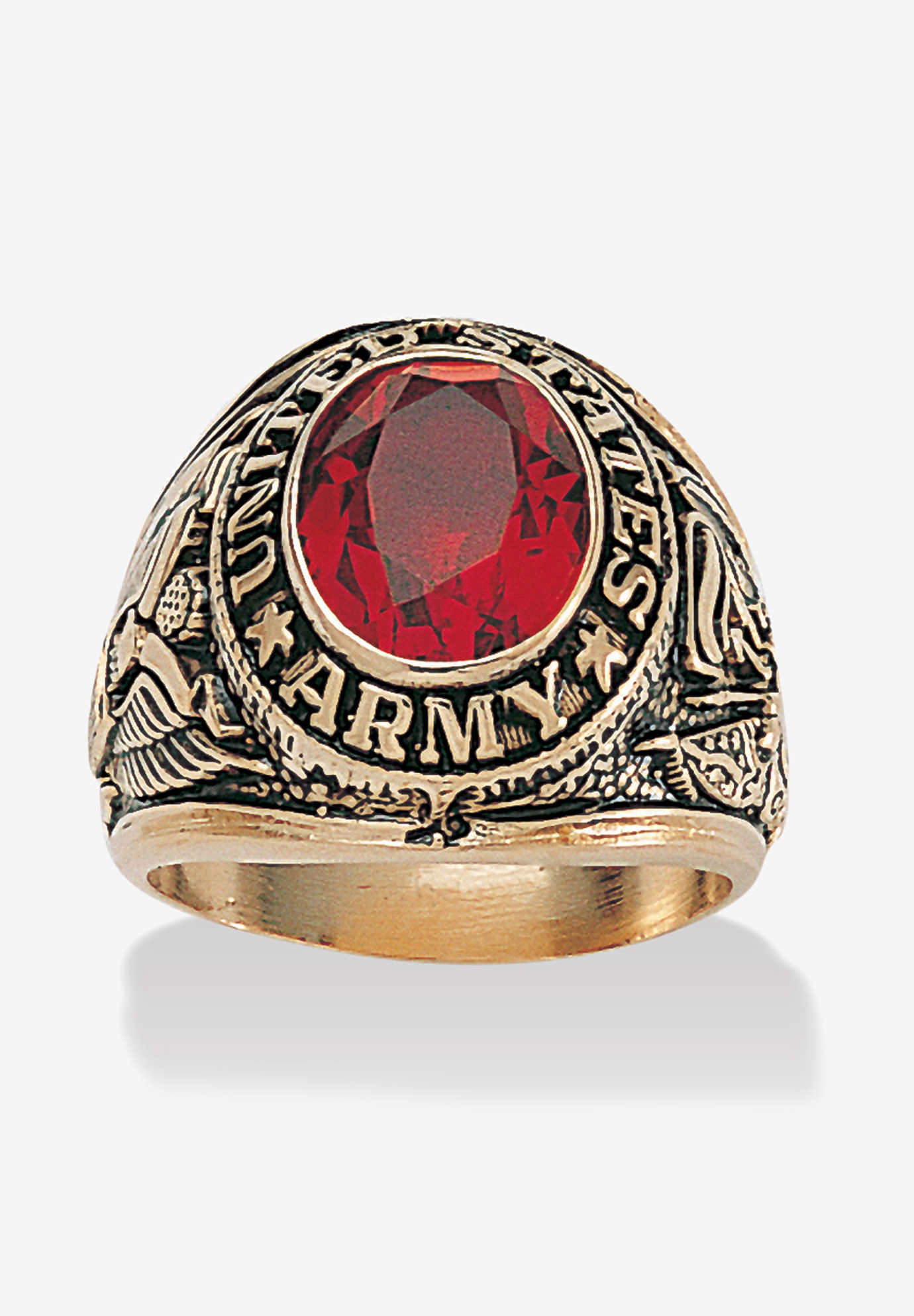GoldPlated Ruby United States Army Ring King Size