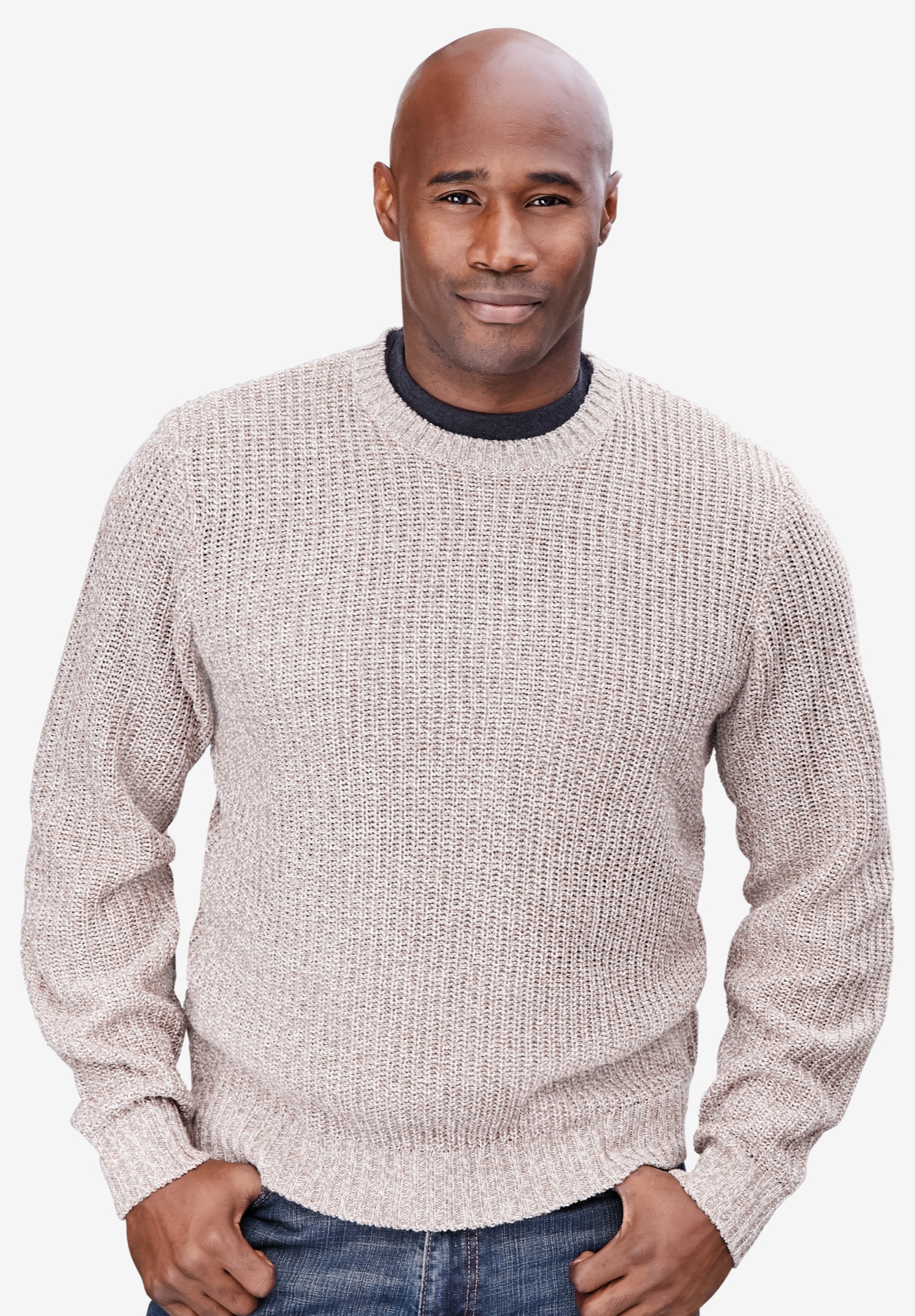 Shaker Knit Crewneck Sweater | King Size