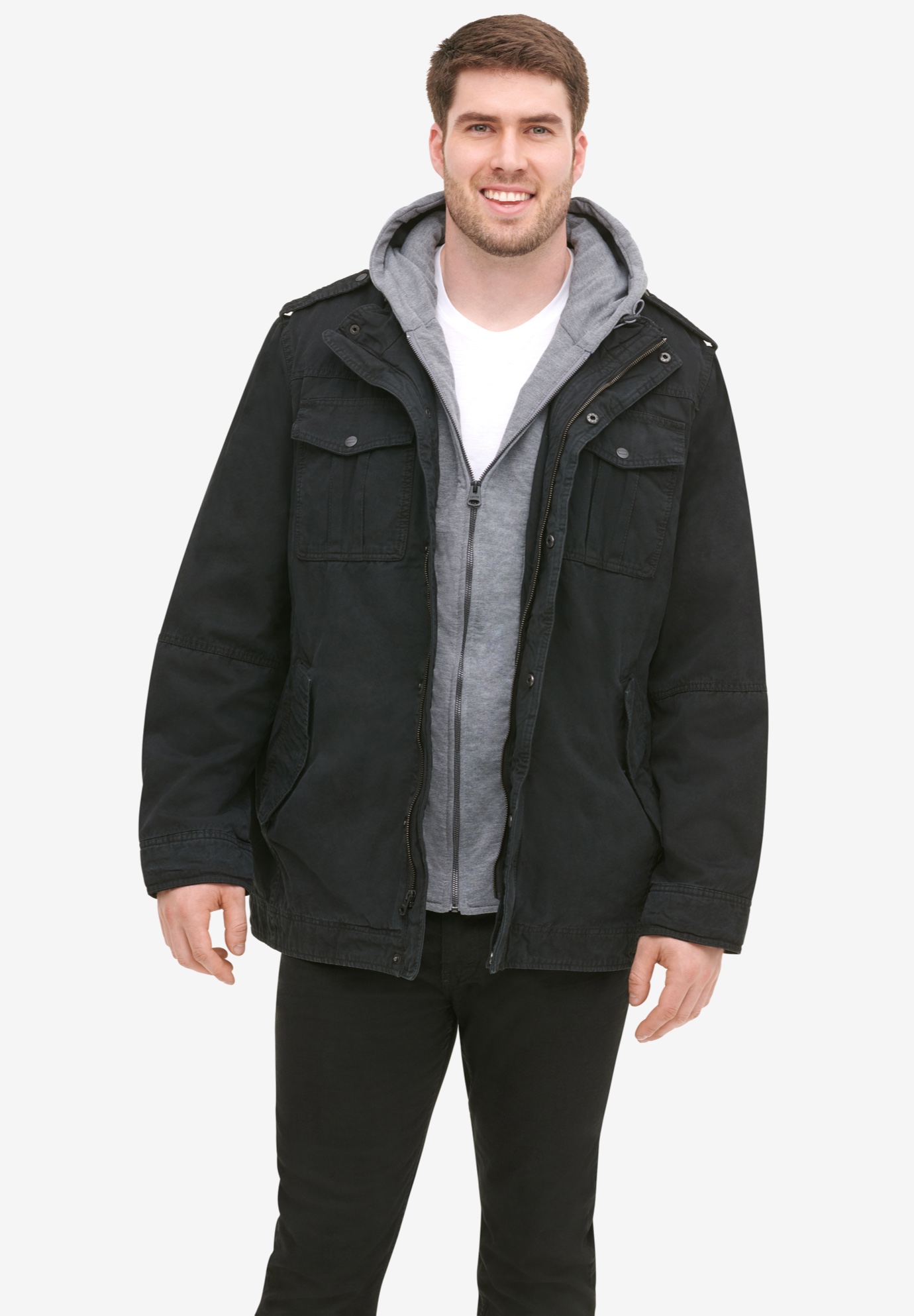 Canvas Hooded Military Jacket by Levi's®| Big and Tall Casual Jackets ...