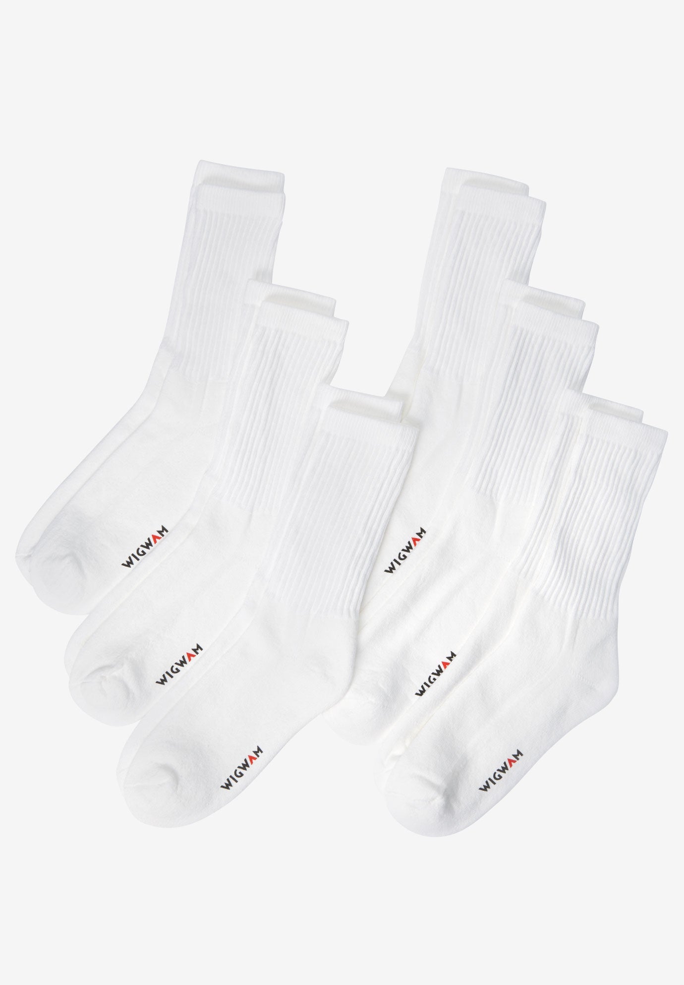 Wigwam® 6-Pack Athletic White Crew Socks | King Size