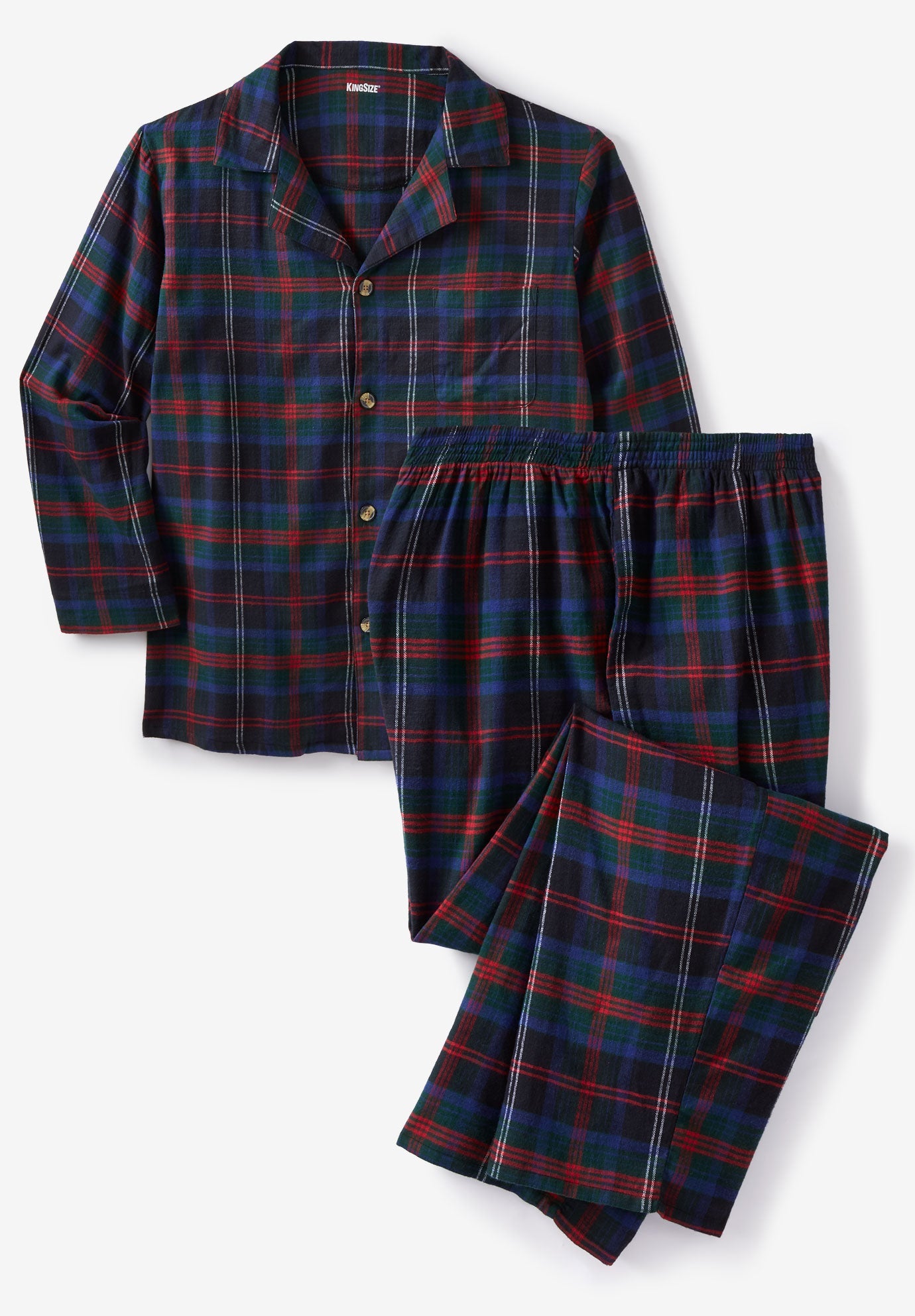 Plaid Flannel Pajama Set Big and Tall Pajamas King Size