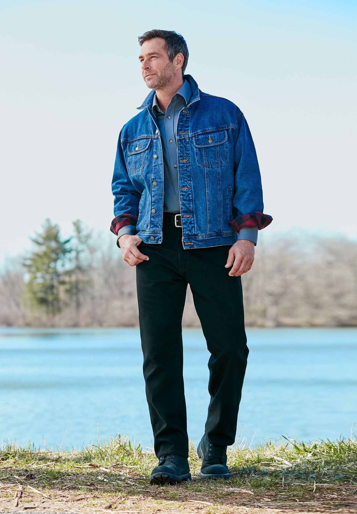 FlannelLined Denim Jacket by Wrangler® King Size