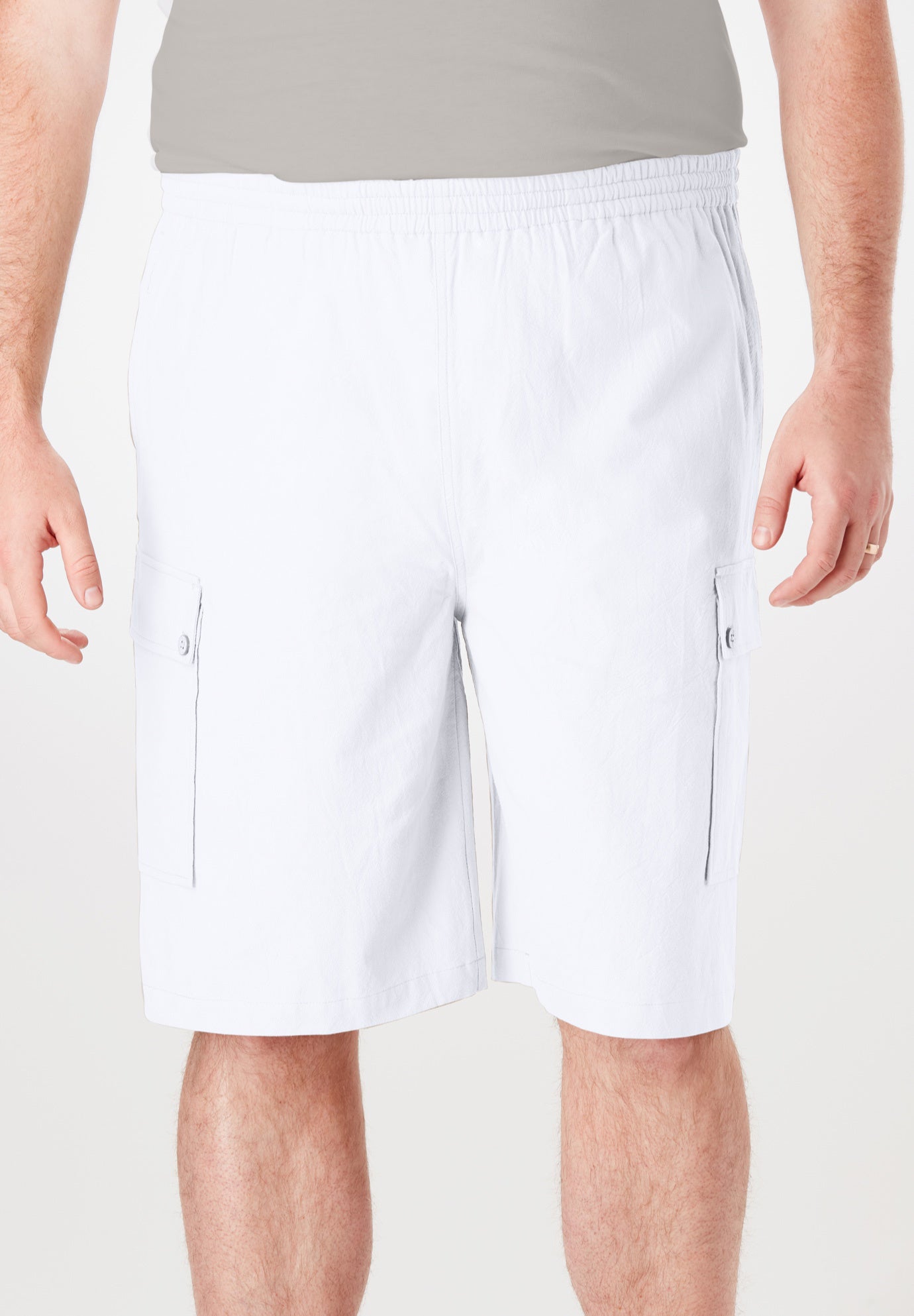 full elastic waist cargo shorts