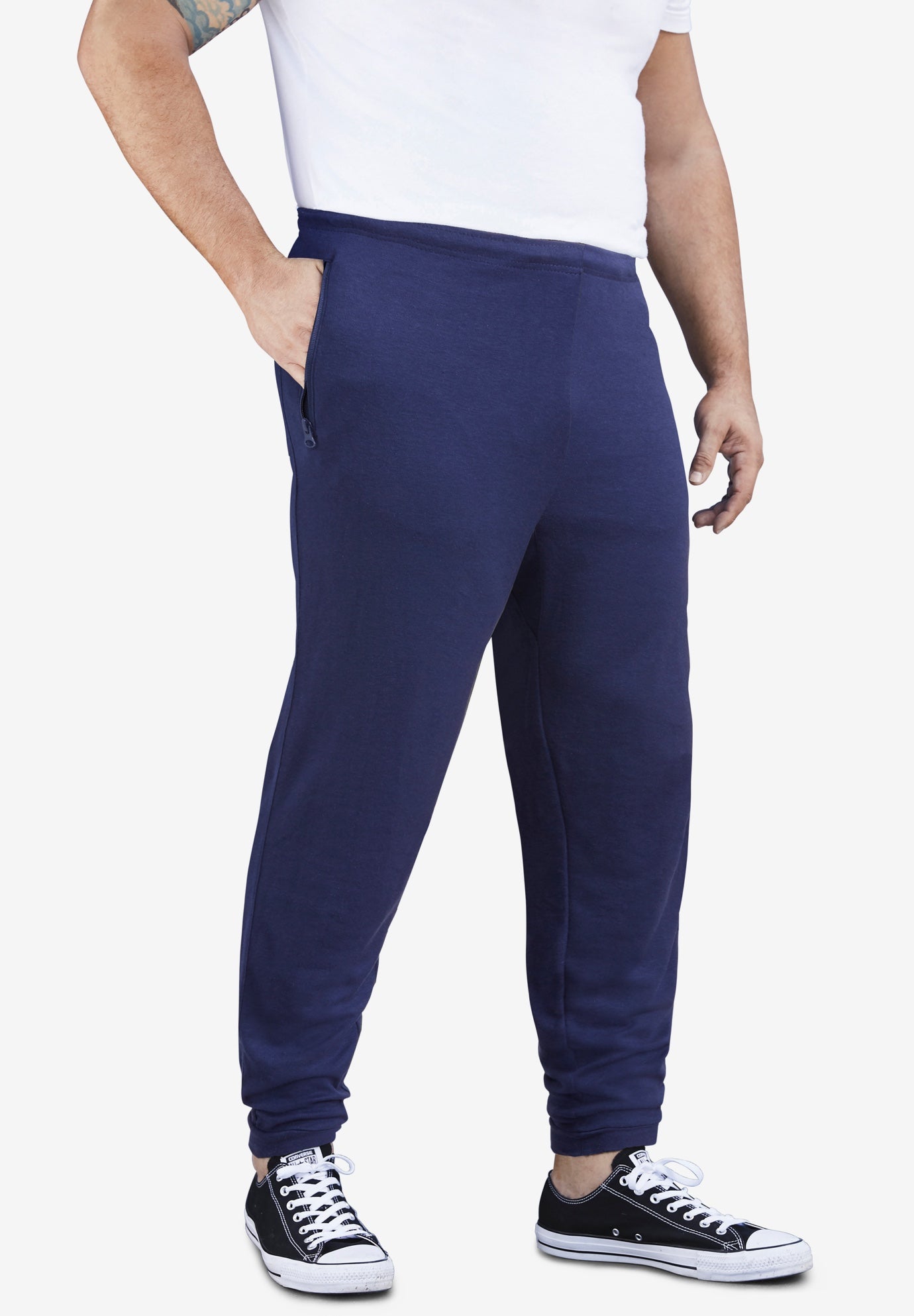 brushed jersey cotton blend jogger pants