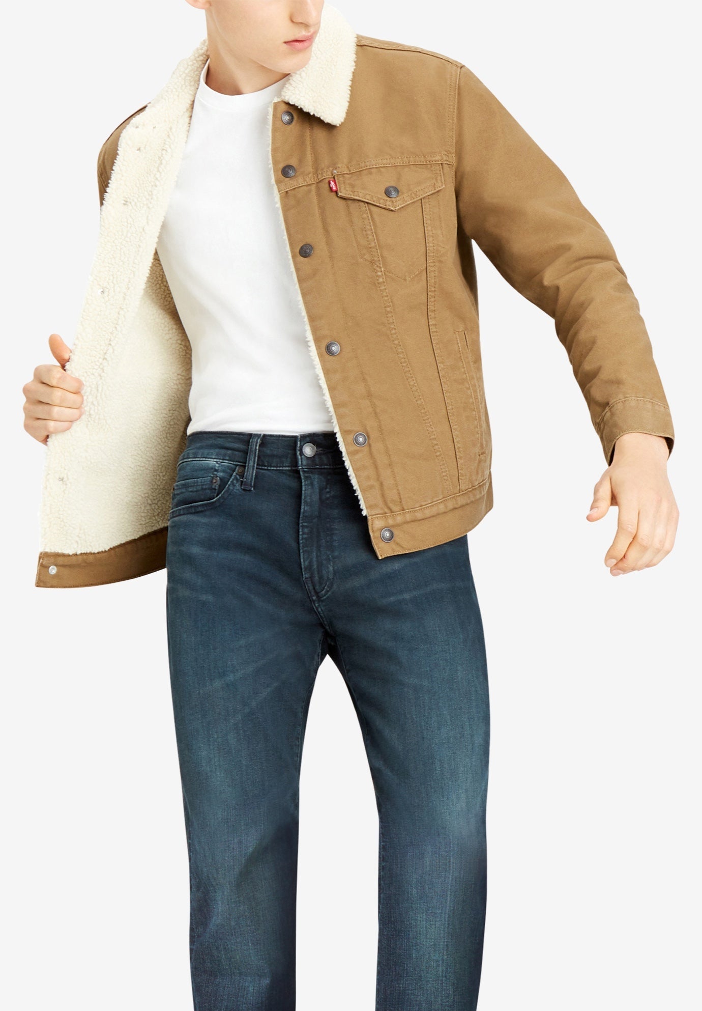 canvas sherpa trucker jacket