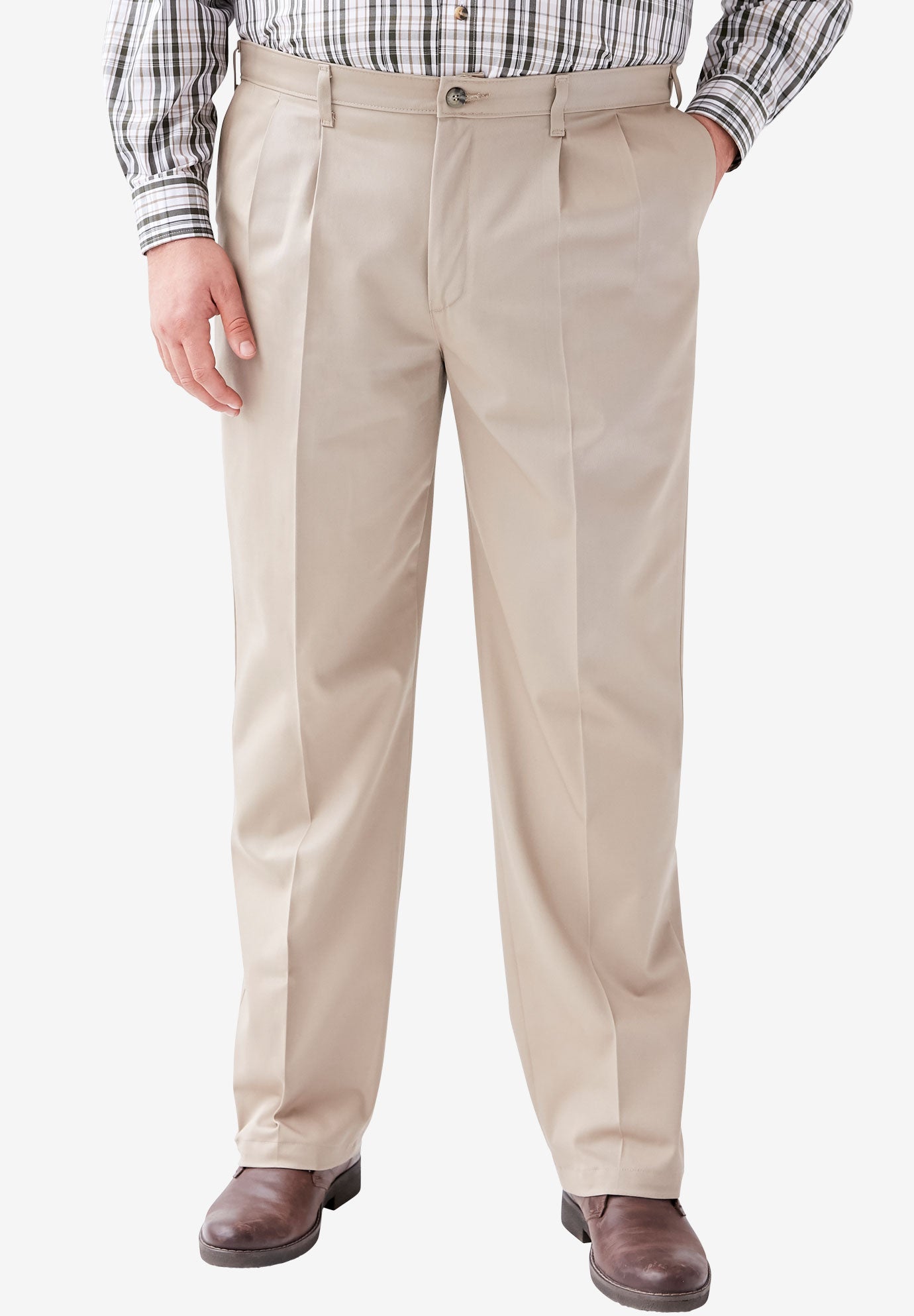 Relaxed Fit Pleat Front Pants By Lee Big And Tall Casual Pants