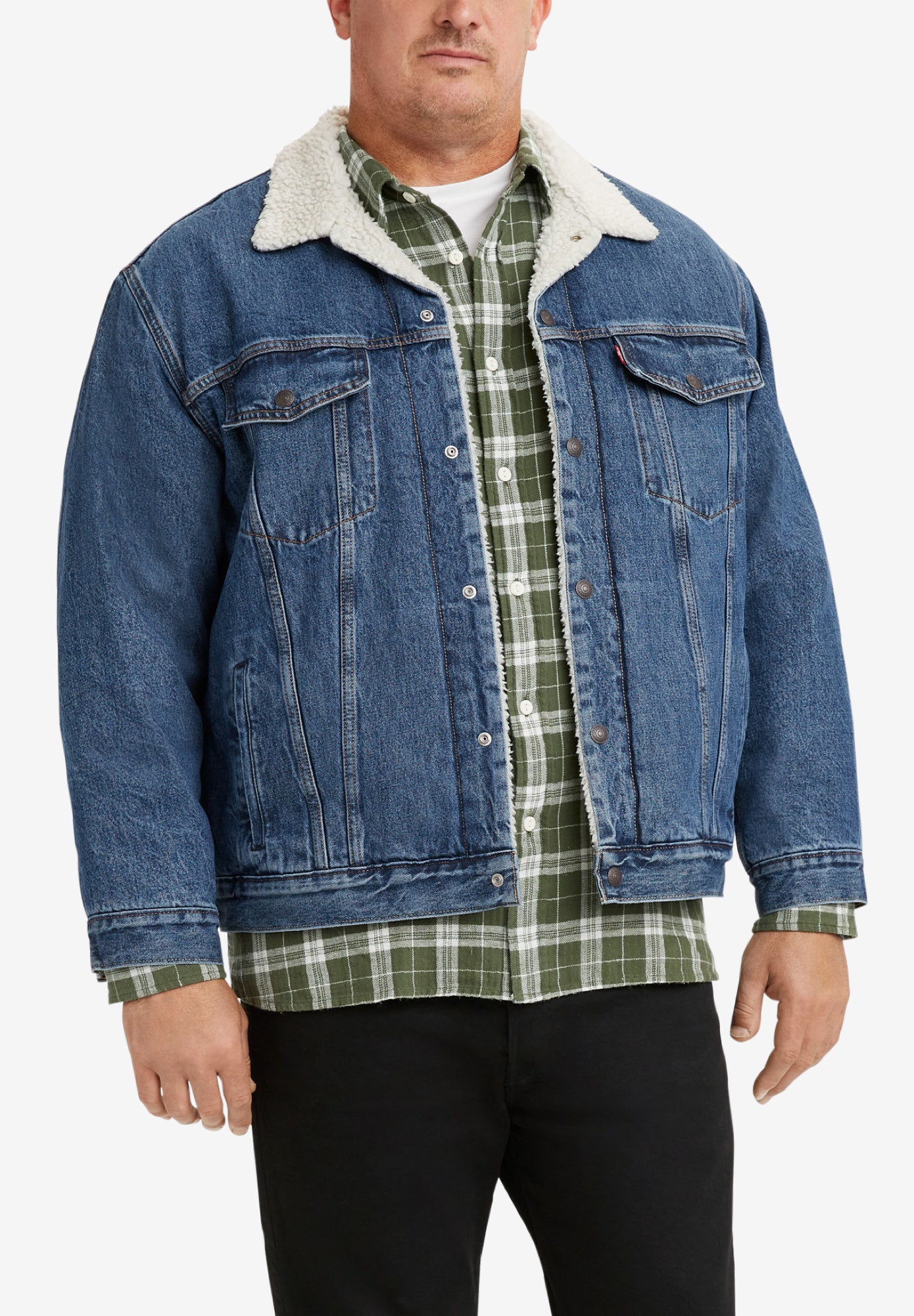 faux sherpa trucker jacket