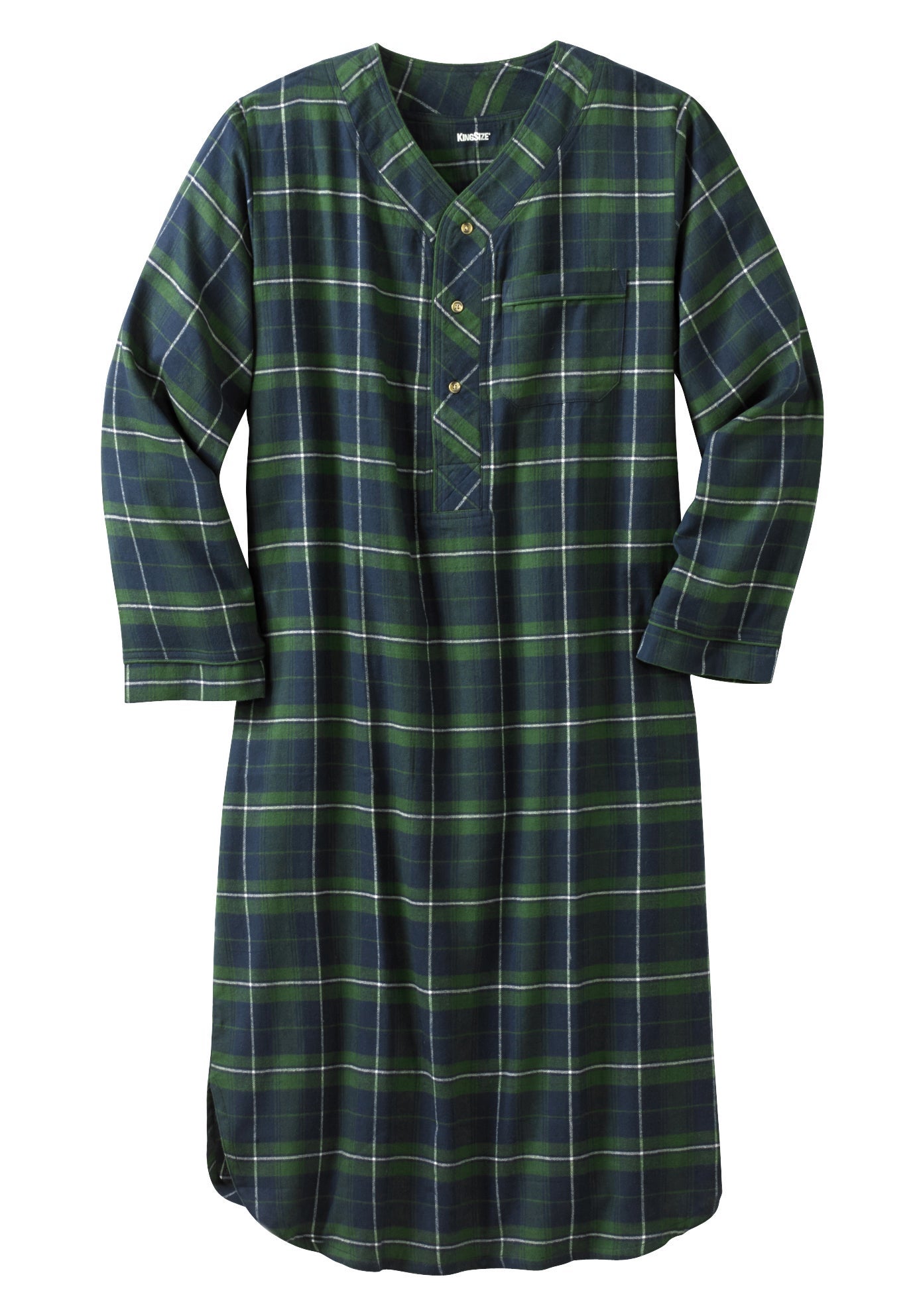 Plaid Flannel Nightshirt King Size
