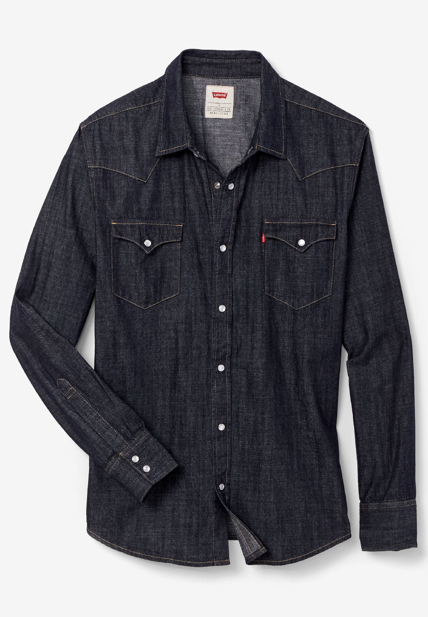 levis black denim shirt