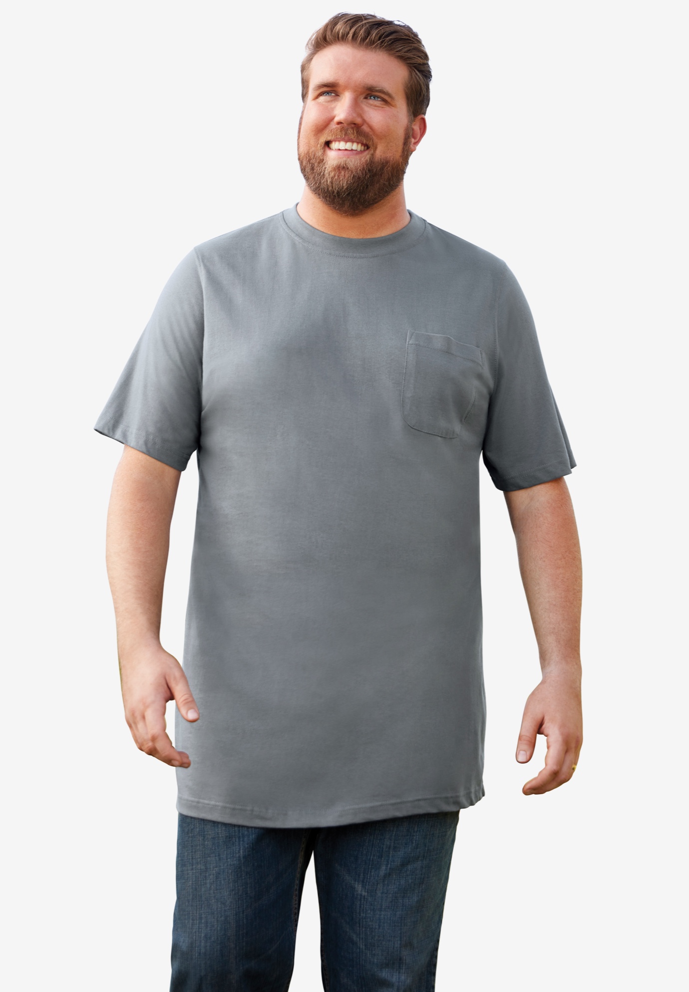 Boulder Creek by Kingsize Mens Big /& Tall Heavyweight Crewneck Long-Sleeve Pocket T-Shirt