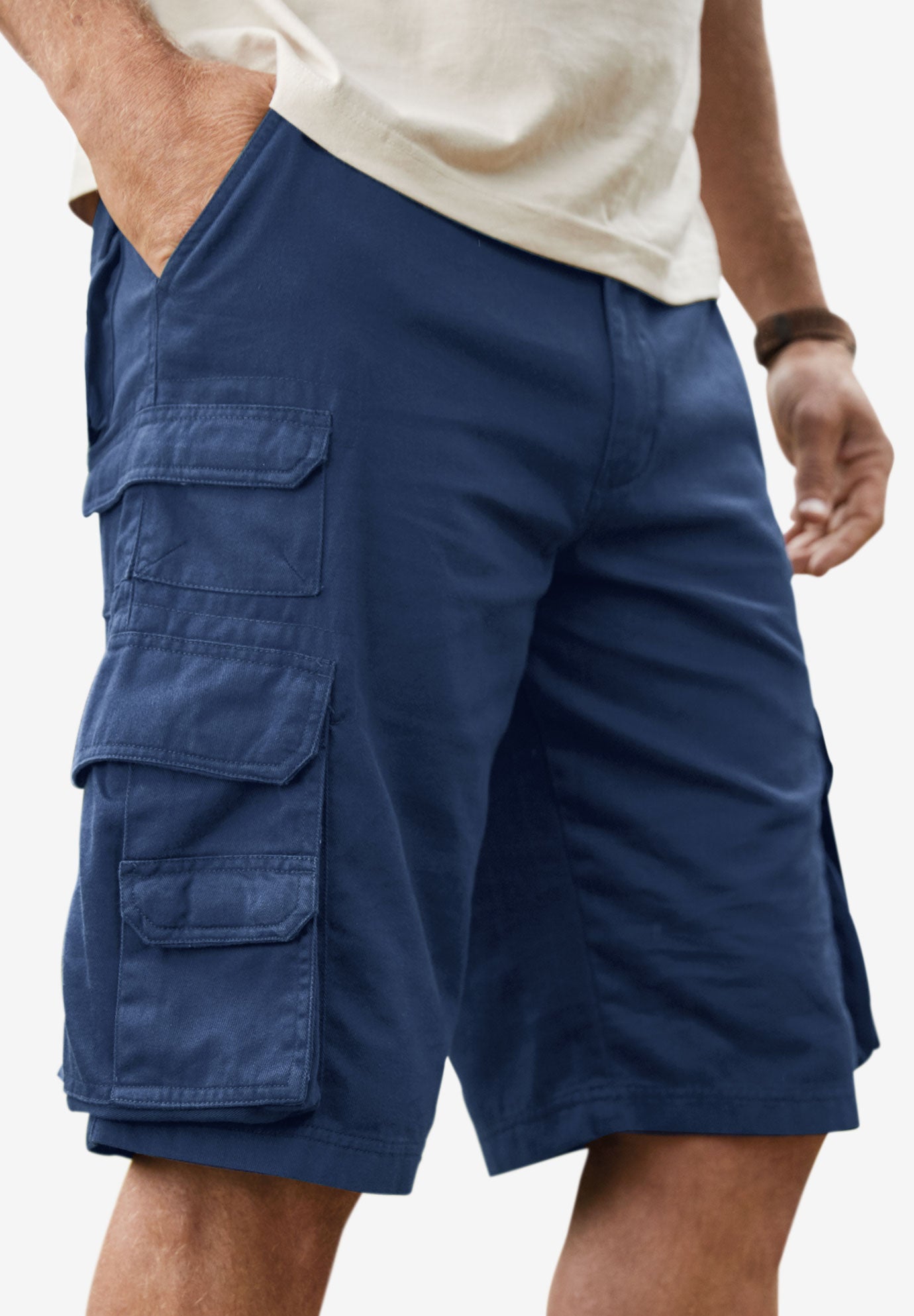 Boulder Creek by Kingsize Mens Big /& Tall 12 Denim Cargo Shorts