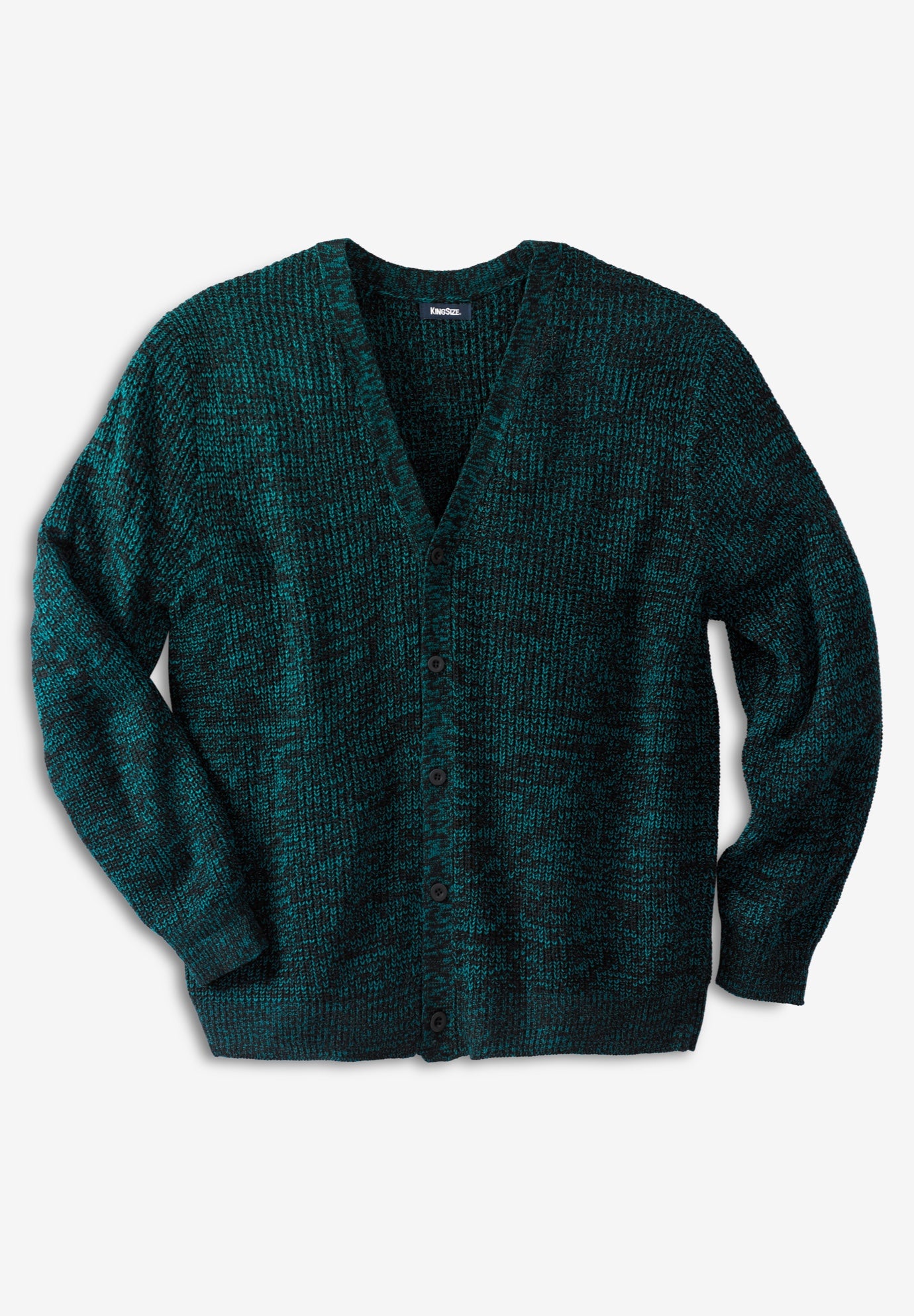 Shaker Knit VNeck Cardigan Sweater King Size
