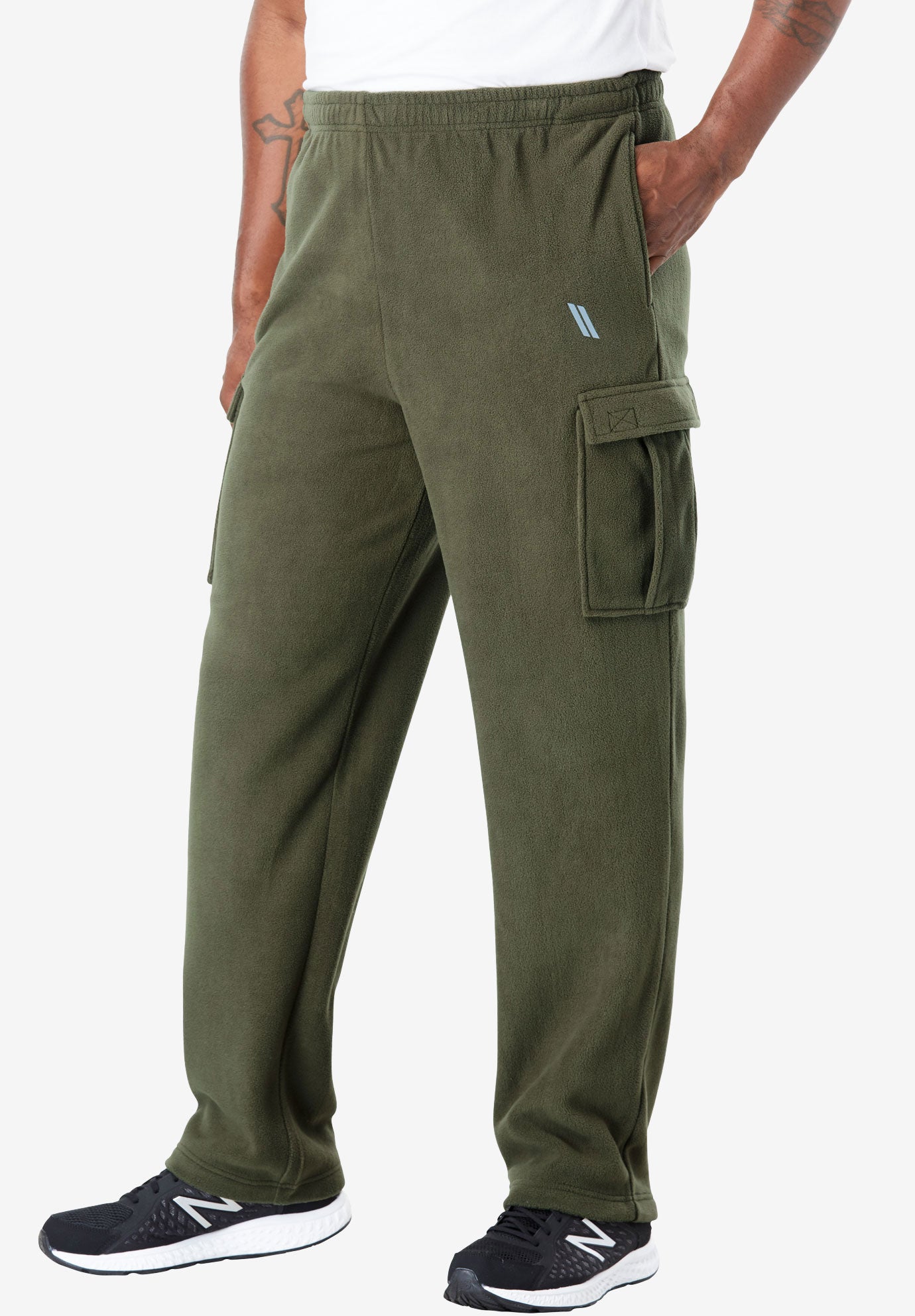 stacked cargo sweatpants