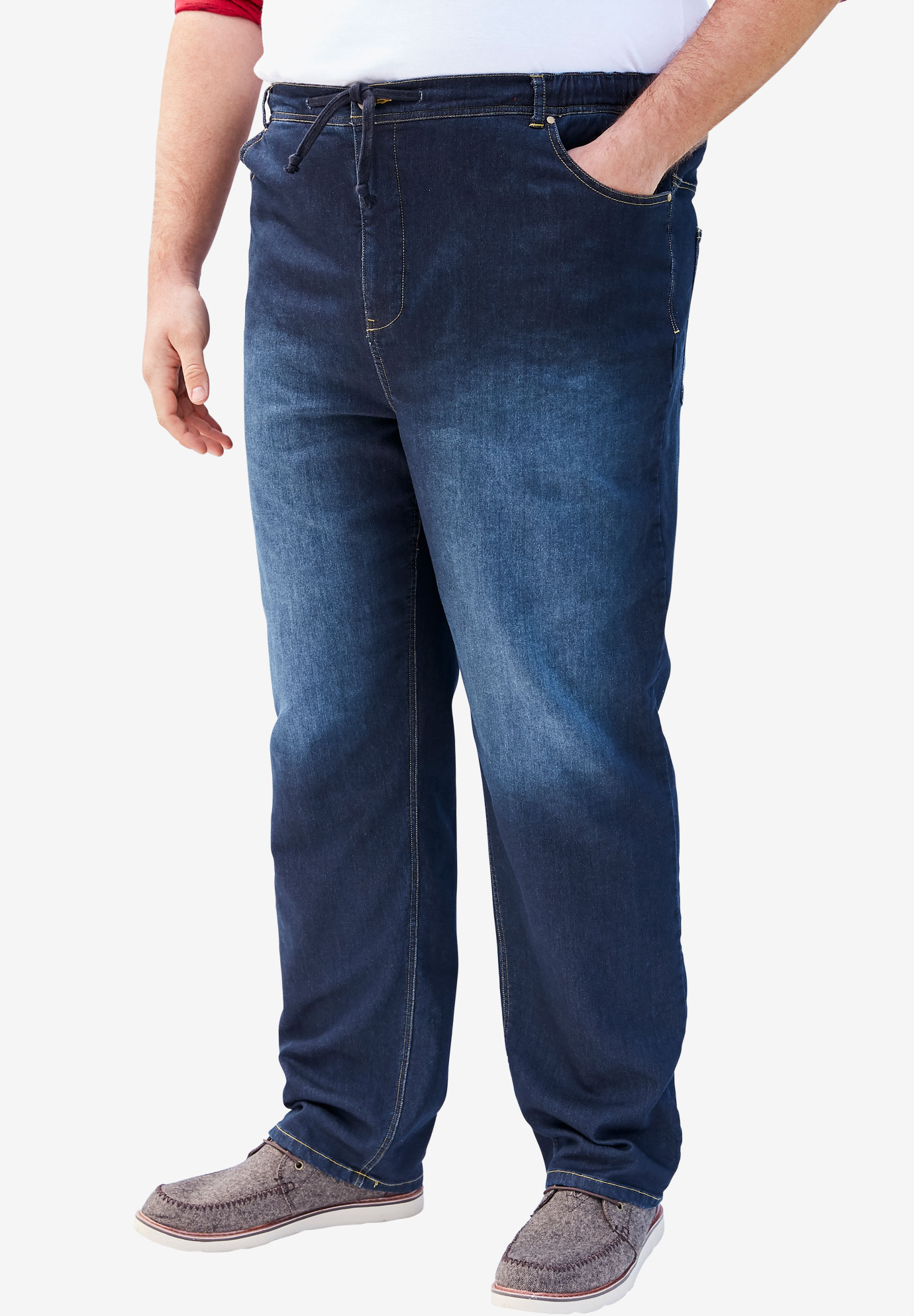 5-Pocket Relaxed Fit Denim Sweatpants | King Size