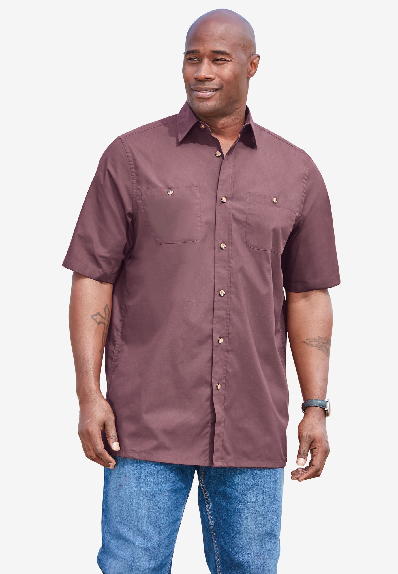 Short-Sleeve Pocket Sport Shirt | King Size