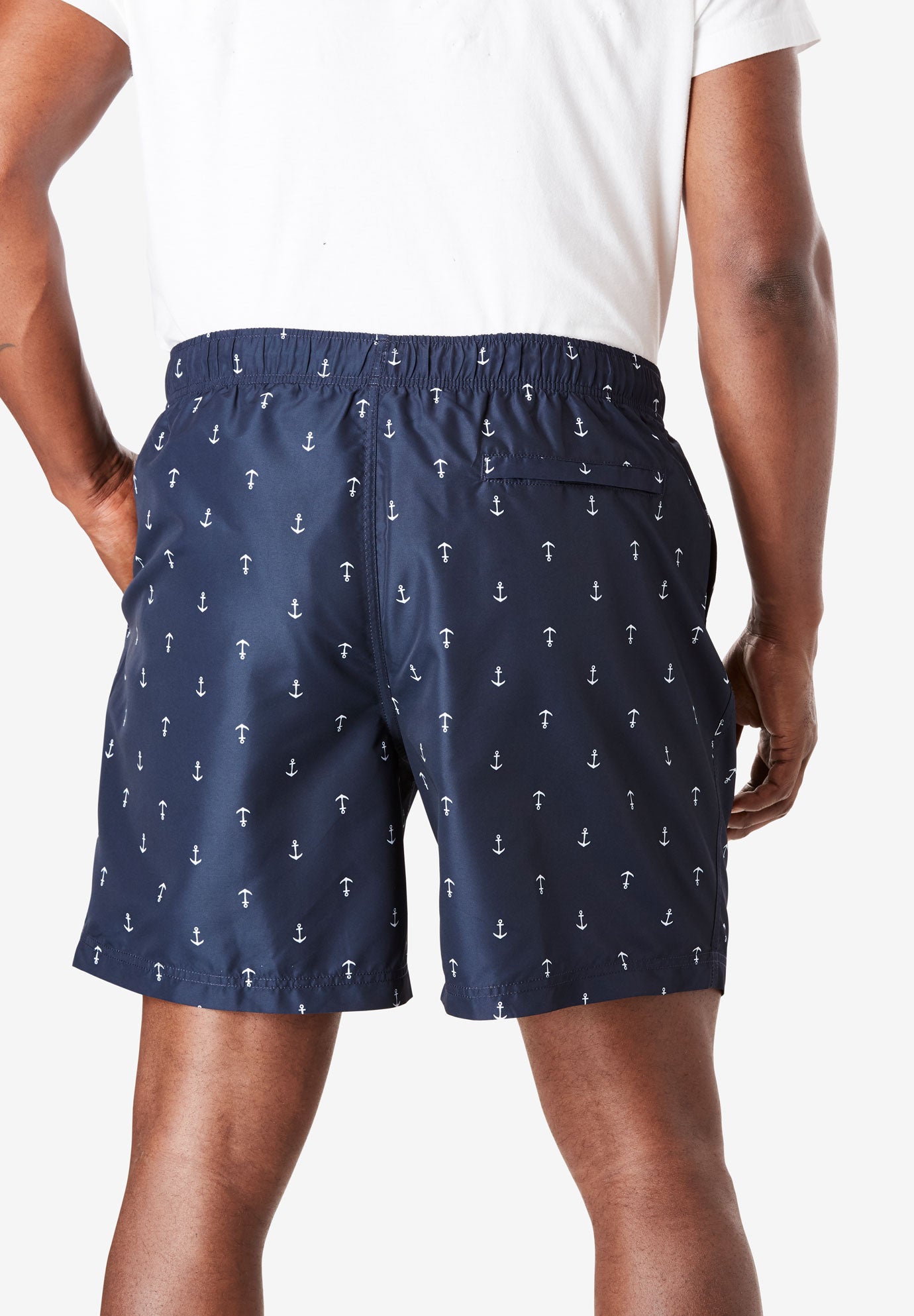 Nautica® Quick Dry Anchor Print Swim Shorts Plus Size Swimwear King