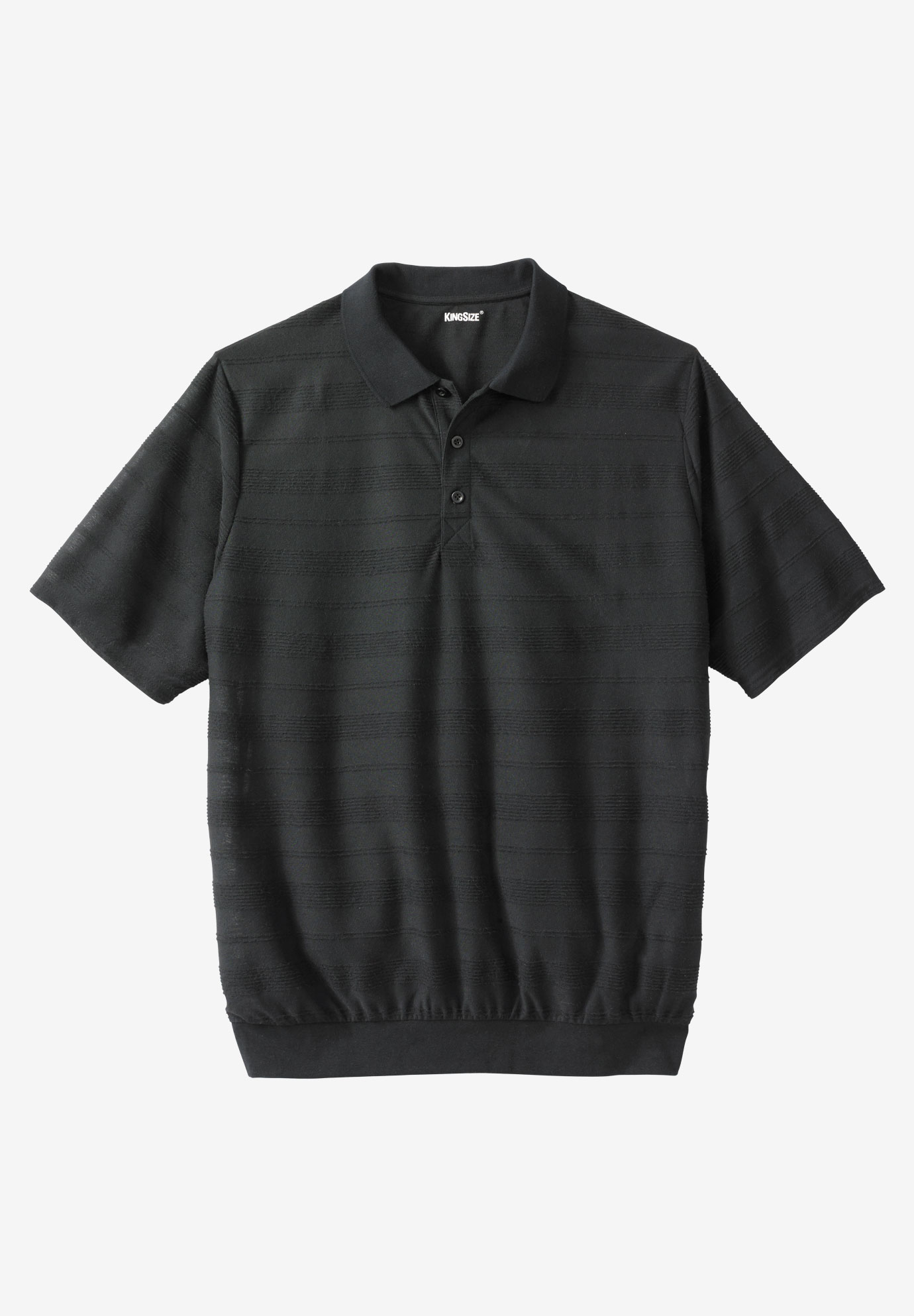 Soft Touch Textured Banded Bottom Polo Shirt | King Size