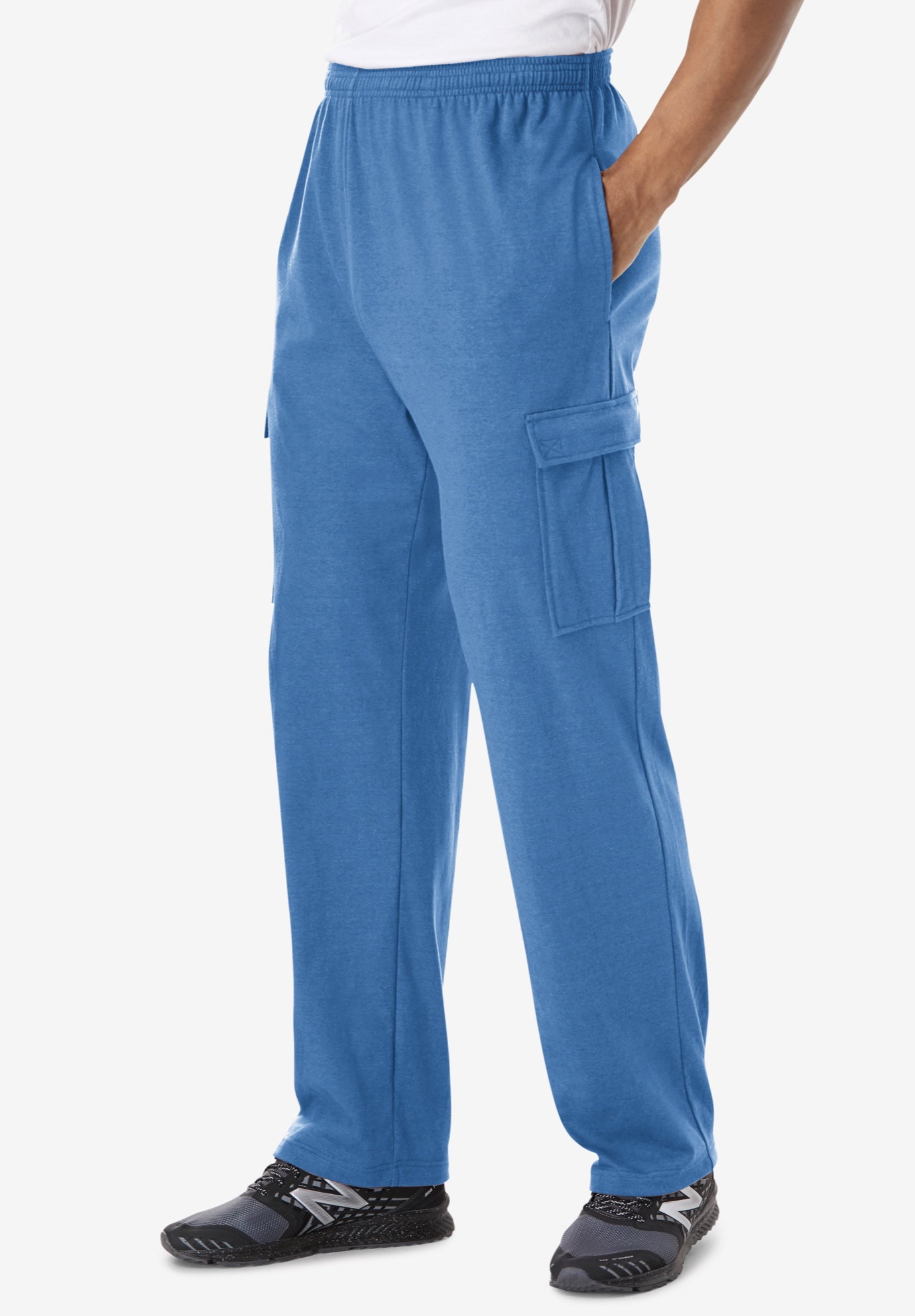 light blue cargo sweatpants