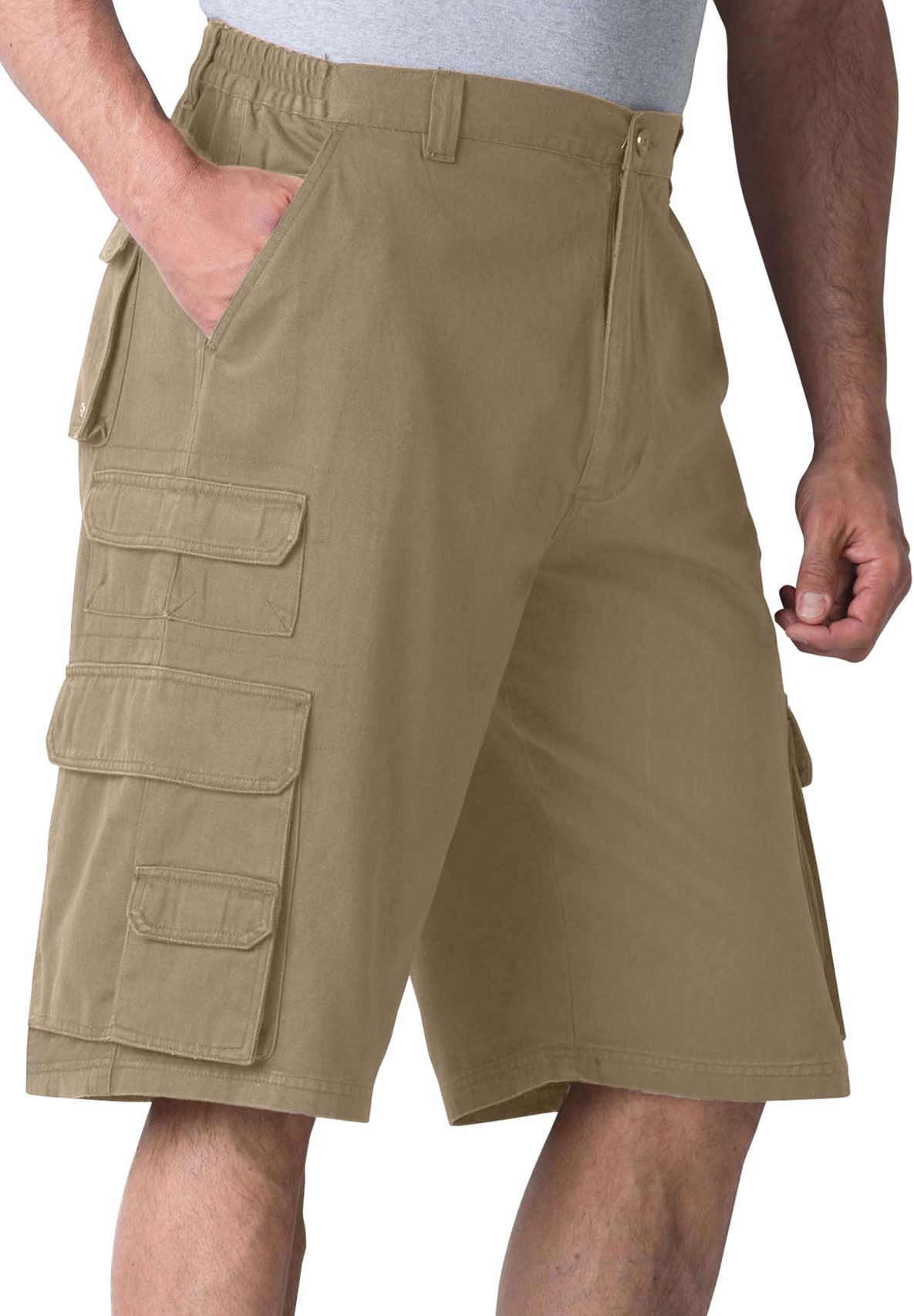 Boulder Creek® 12 Side-Elastic Stacked Cargo Pocket Shorts