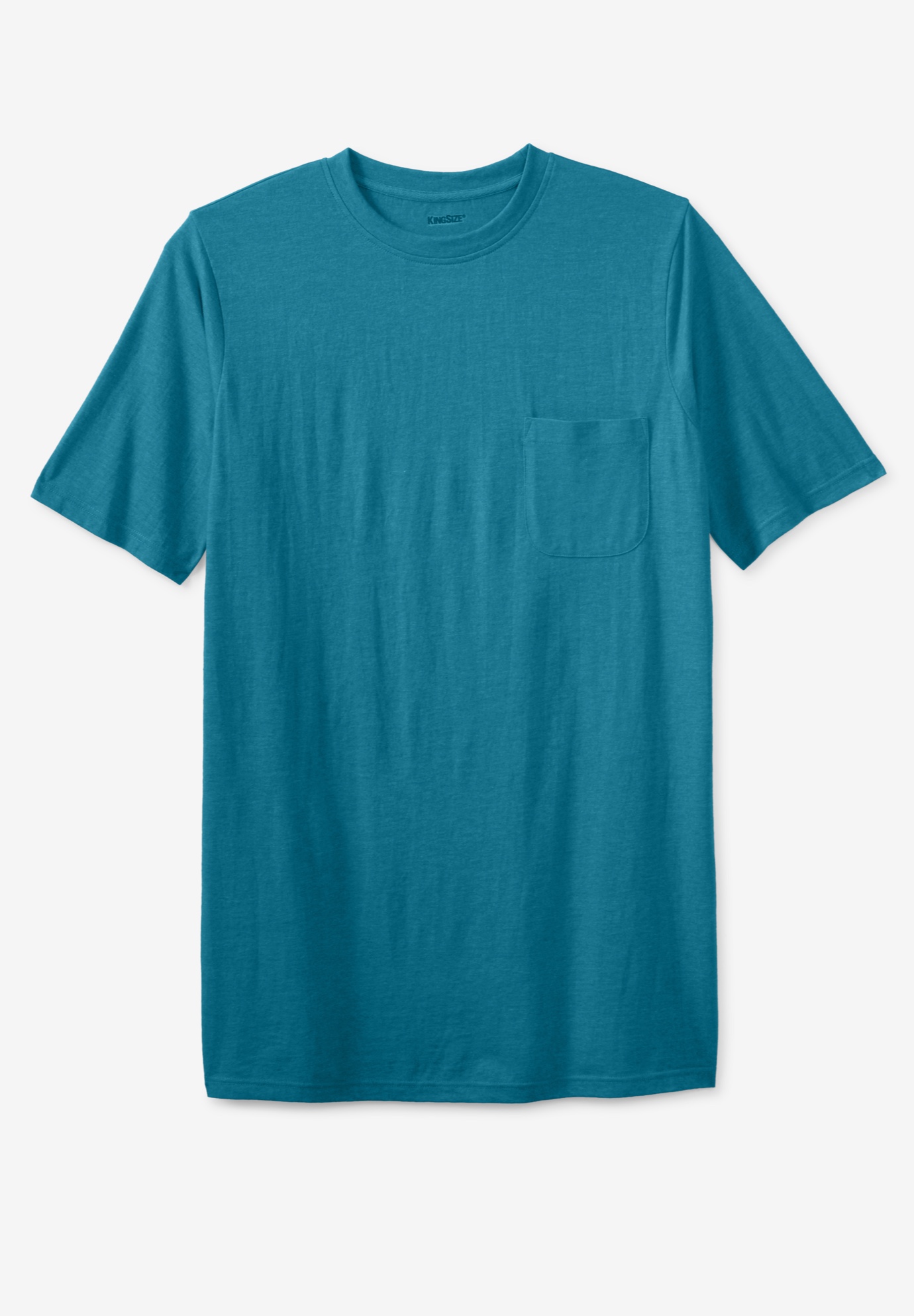KingSize Men's Big & Tall Shrink-Less Lightweight Long-Sleeve Crewneck Pocket T-Shirt 