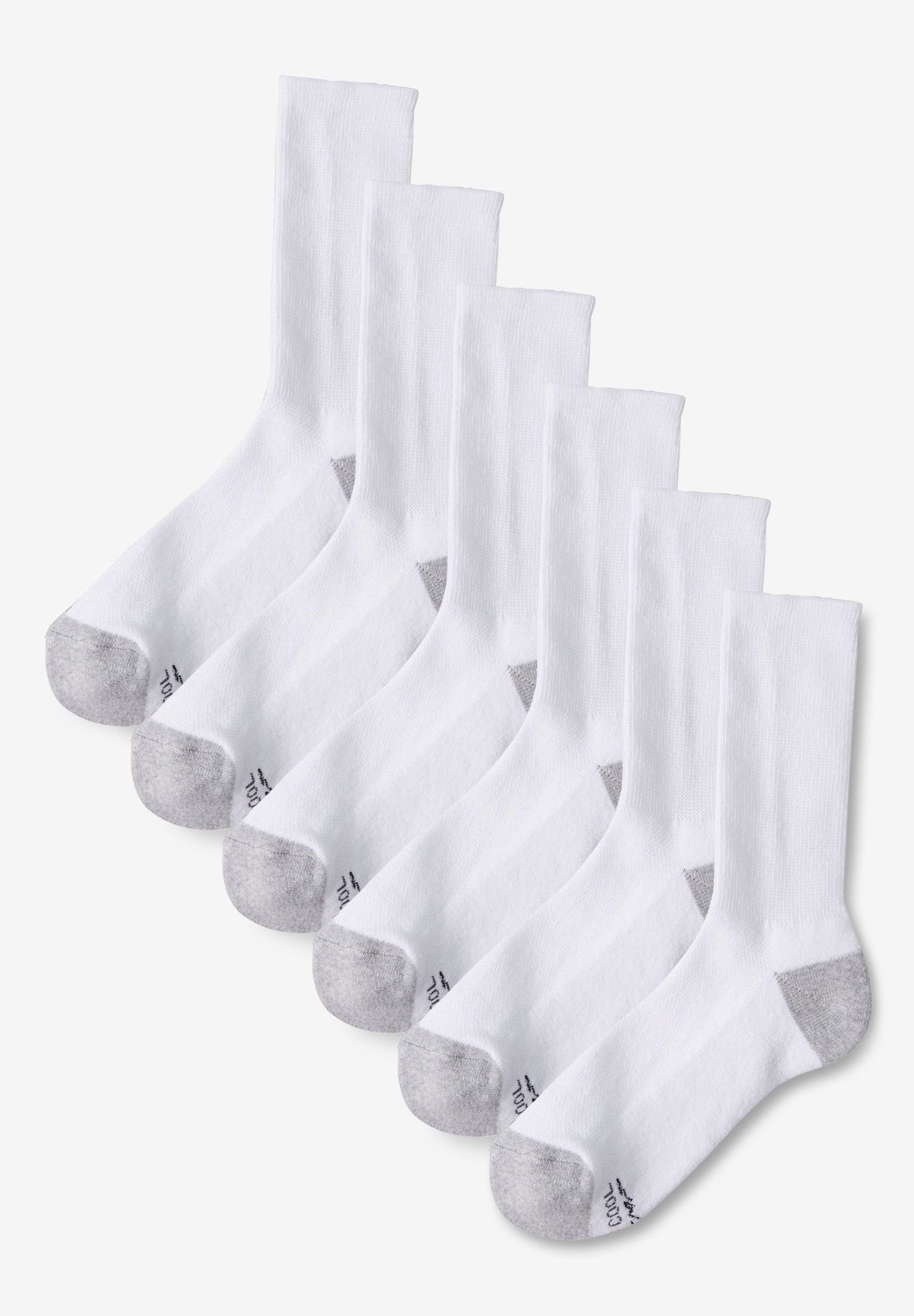 Hanes X Temp Crew Length Socks 6 Pack Big And Tallsocks King
