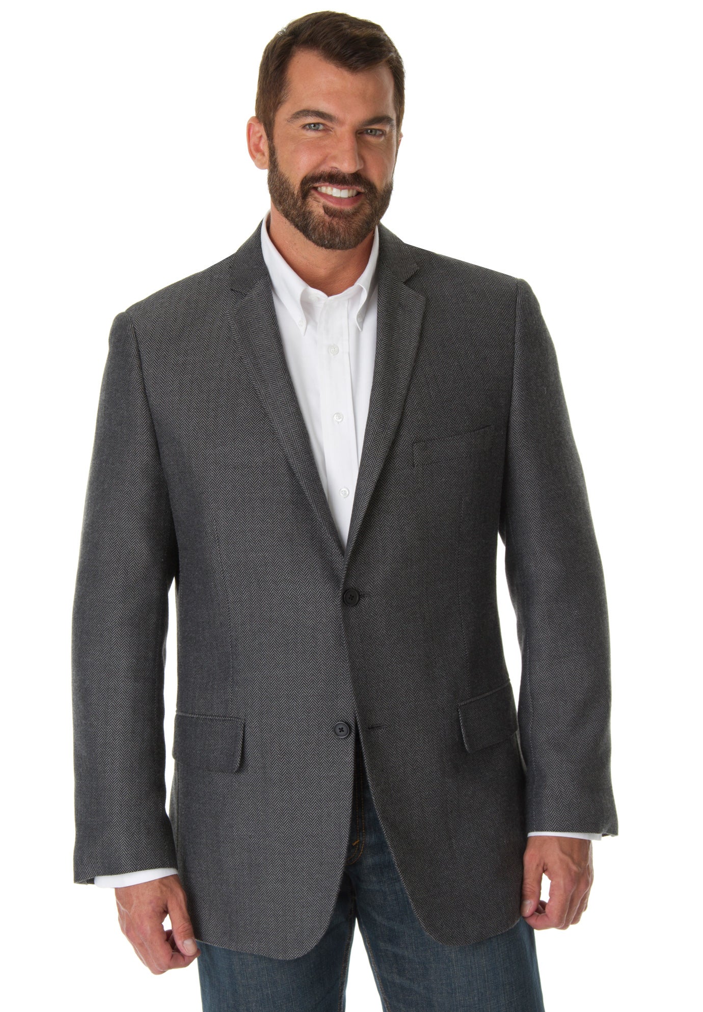 Herringbone Blazer by KS Signature Big and Tall Outerwear King Size