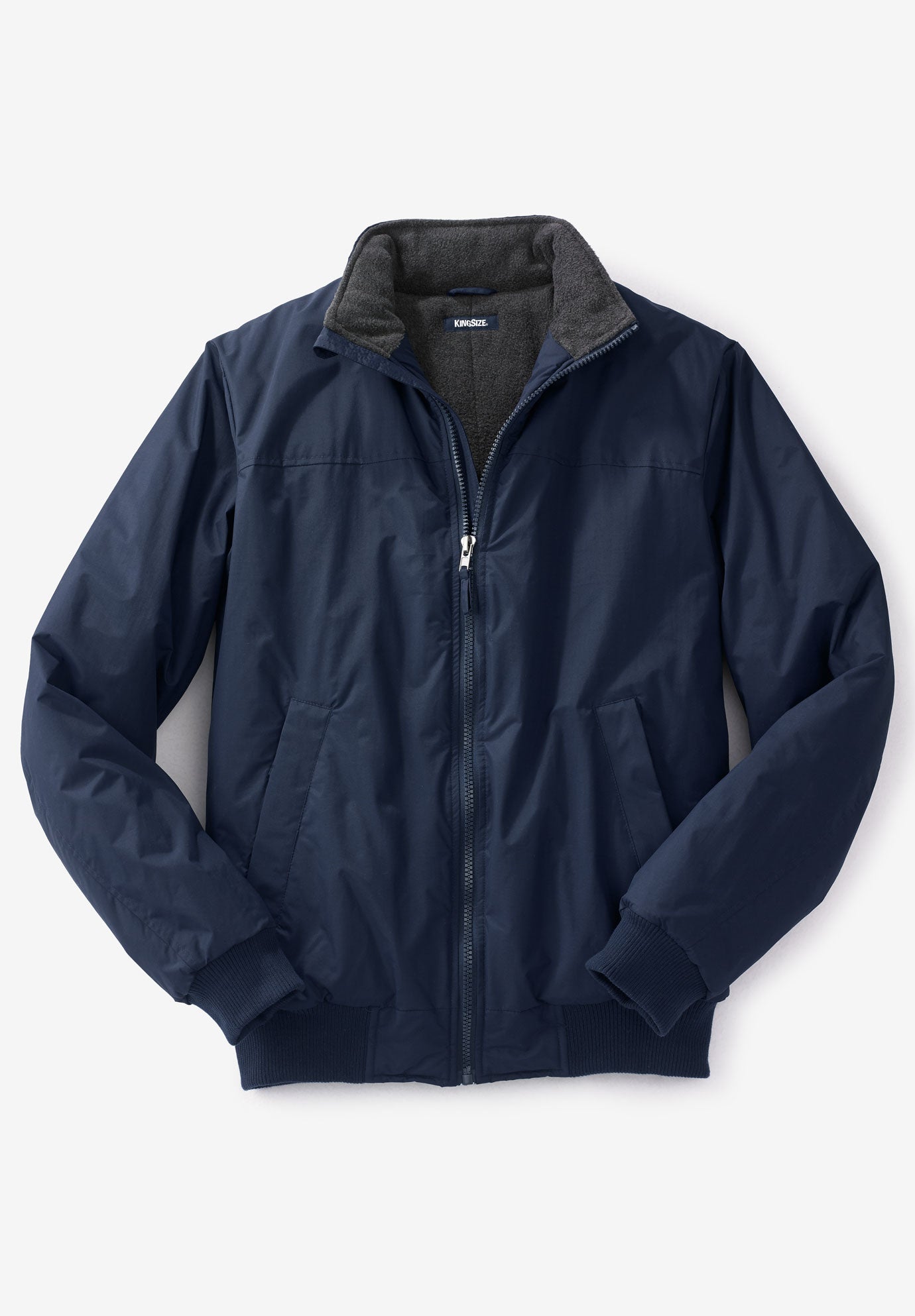 Fleece-Lined Bomber Jacket | King Size