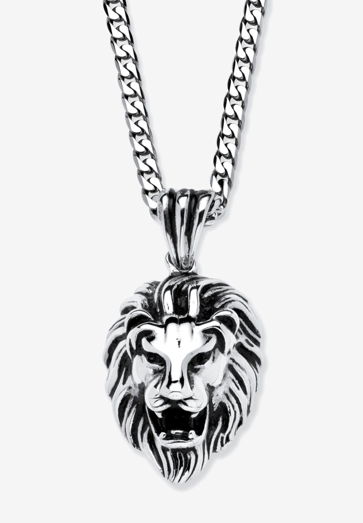 Lion's Head Pendant Necklace Big and TallPalmBeach Jewelry King Size