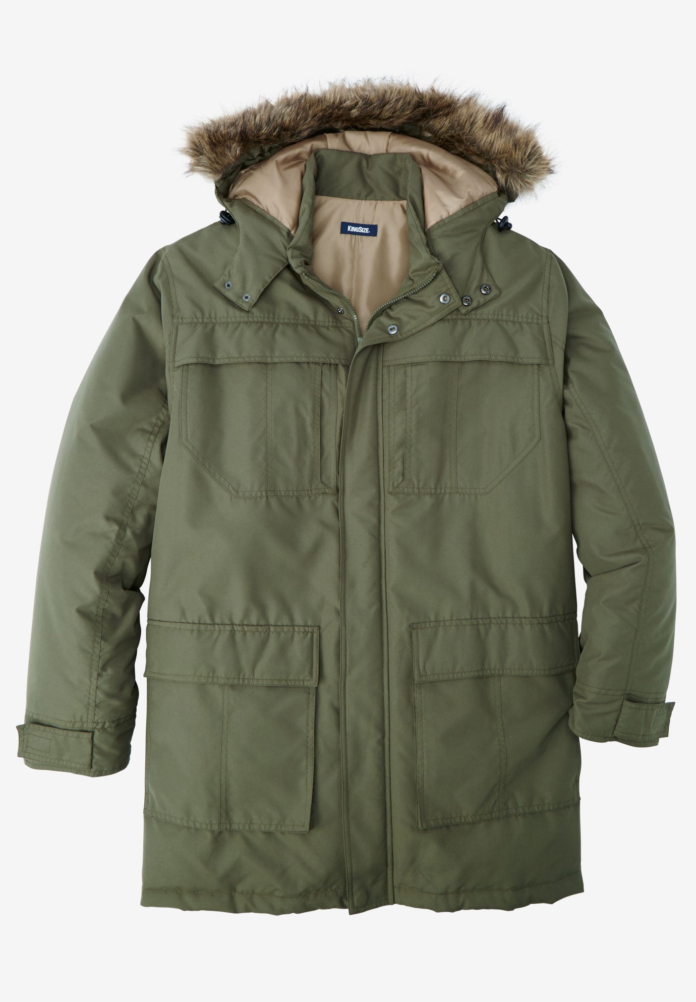 Arctic Snorkel Parka with Faux Fur Trim Hood, Blackberry | King Size