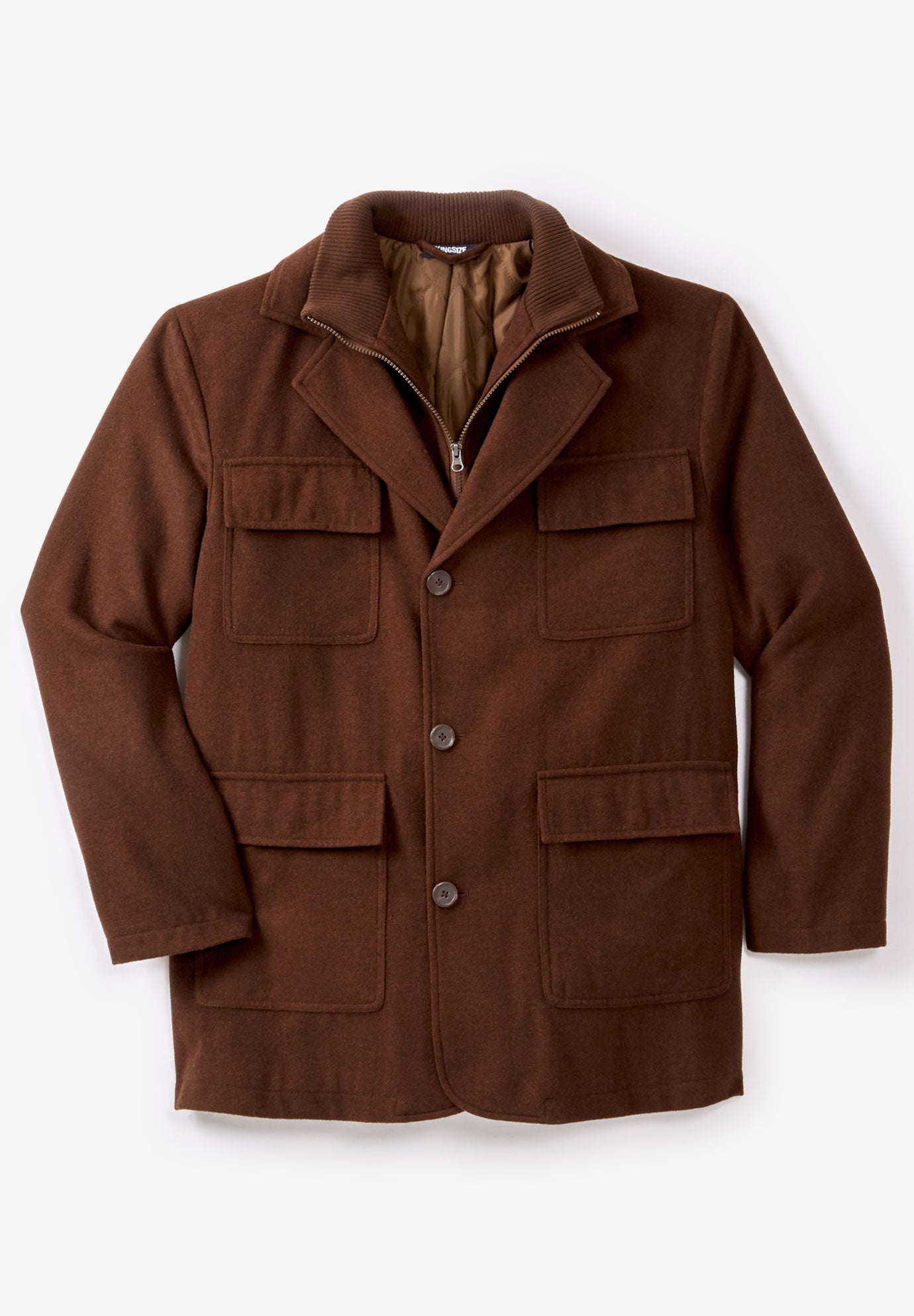 Multipocket Inset Jacket Big and Tall Coats & Parkas King Size