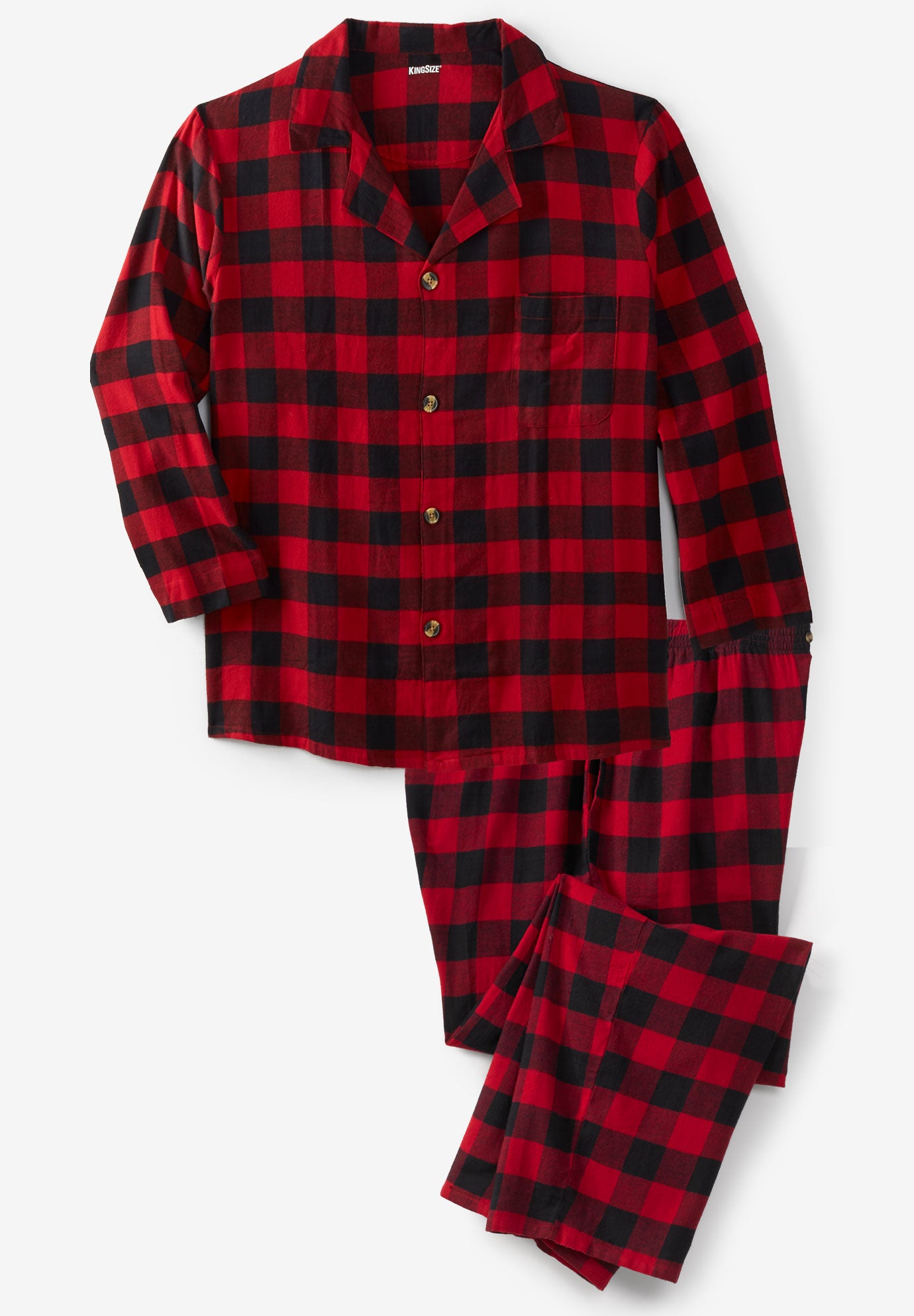 Plaid Flannel Pajama Set Big and Tall Pajamas King Size