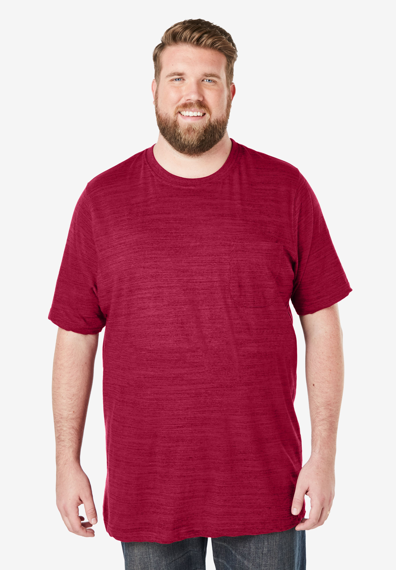 Boulder Creek® Heavyweight Longer-Length Pocket Crewneck T-Shirt| Big ...