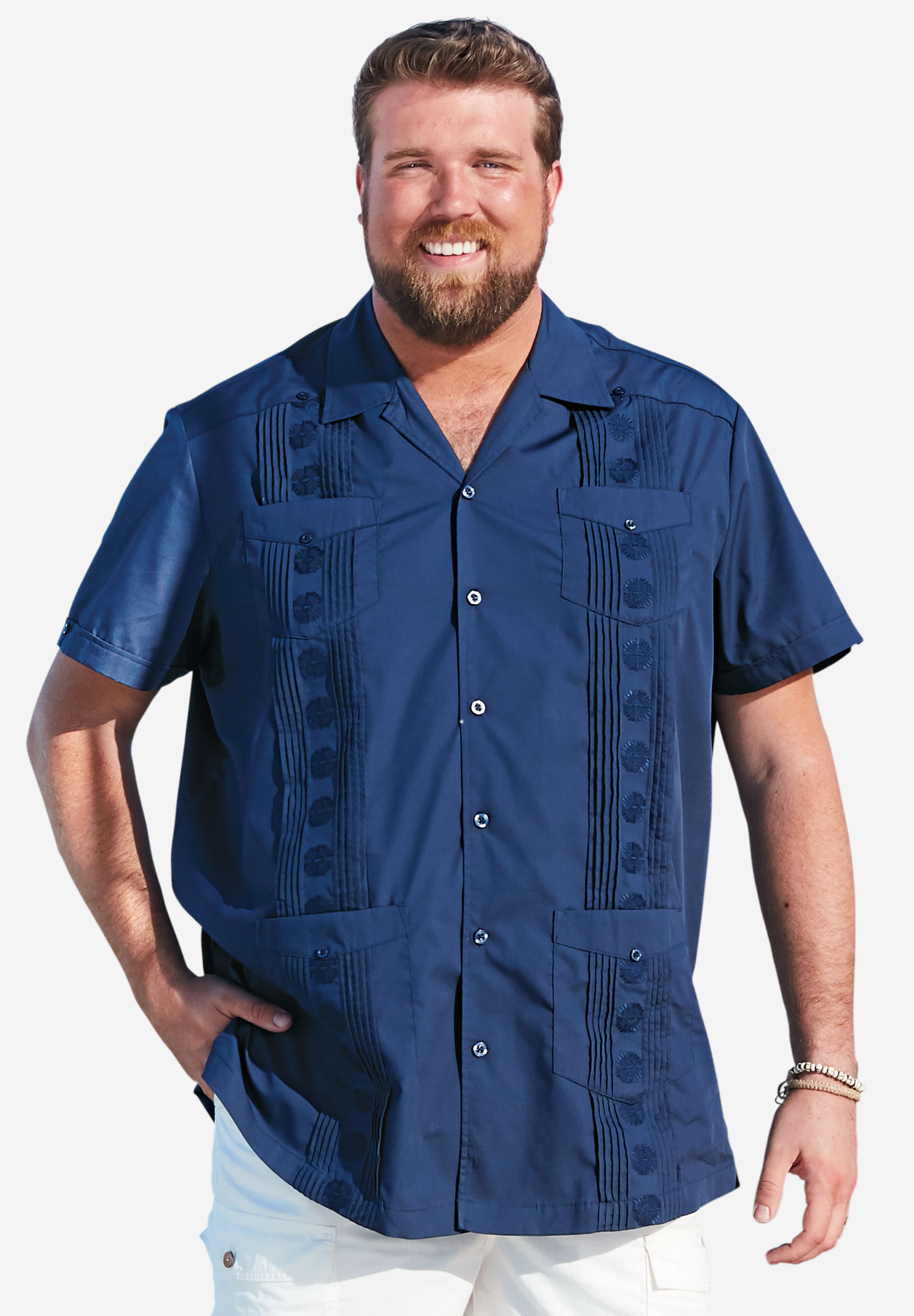 KingSize Mens Big & Tall Gauze Lace-up Shirt 