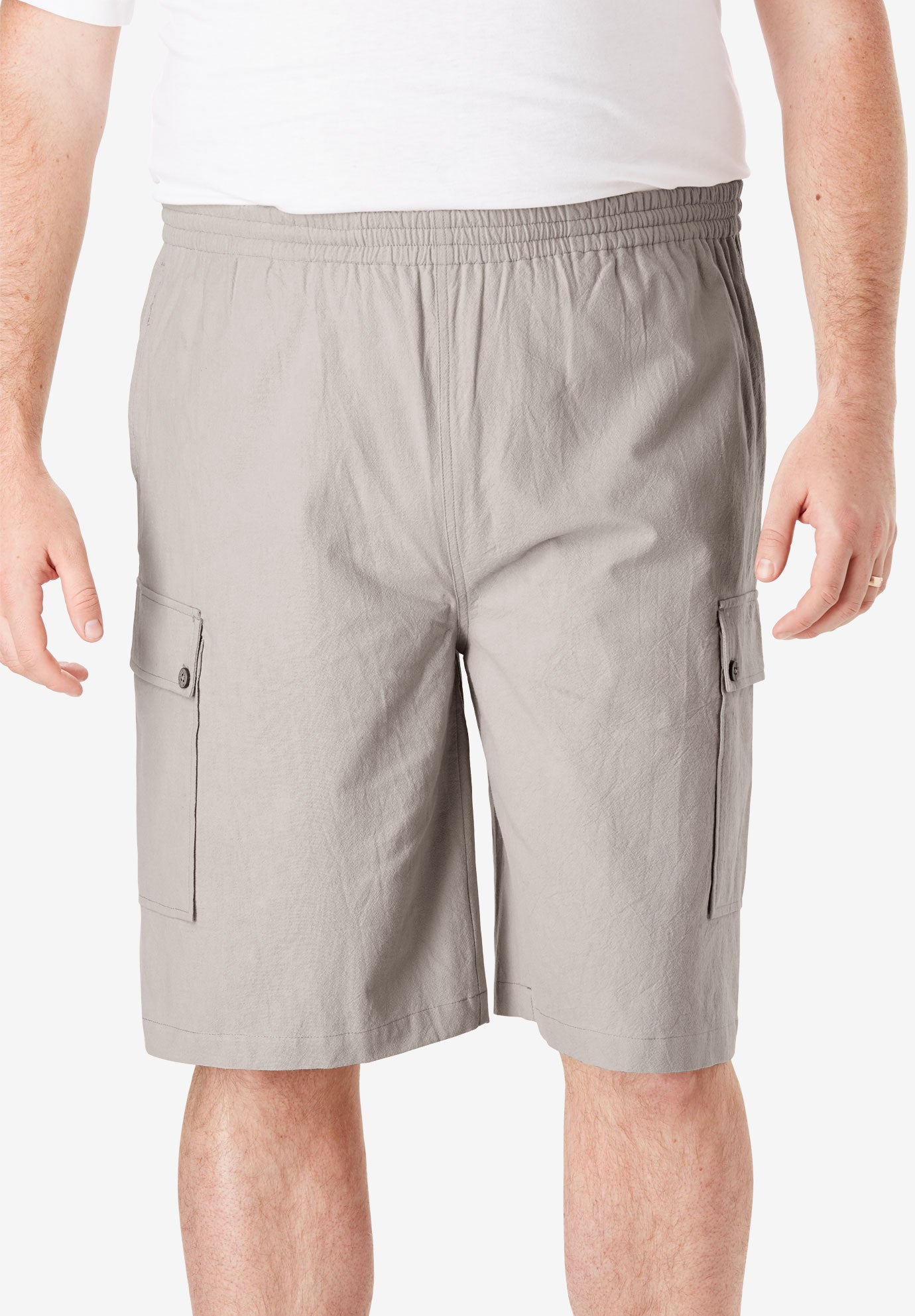 full elastic waist cargo shorts