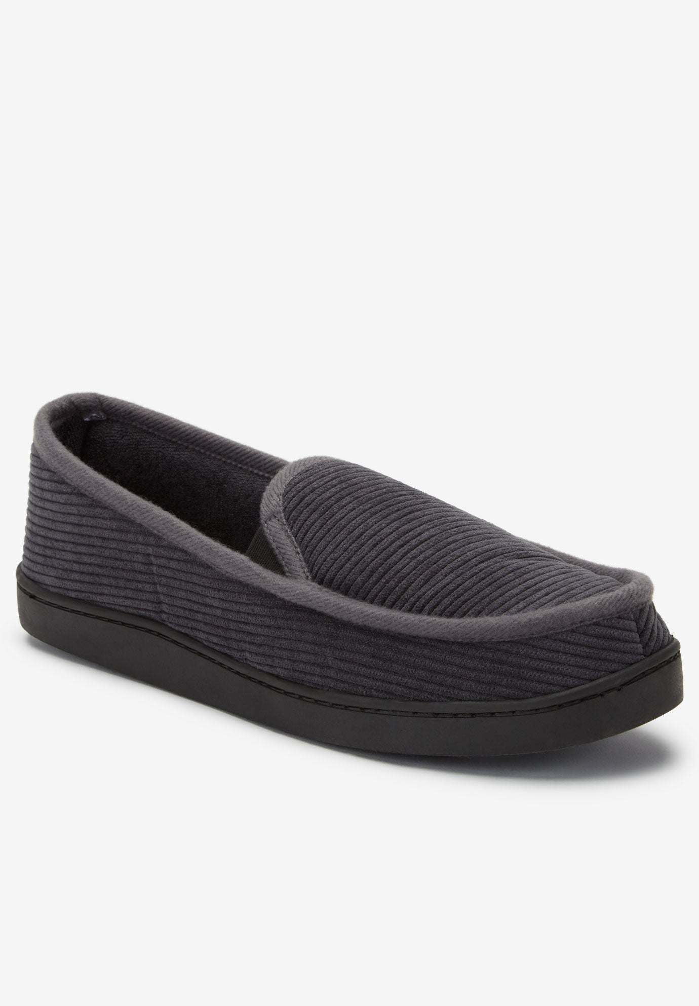 black corduroy slippers