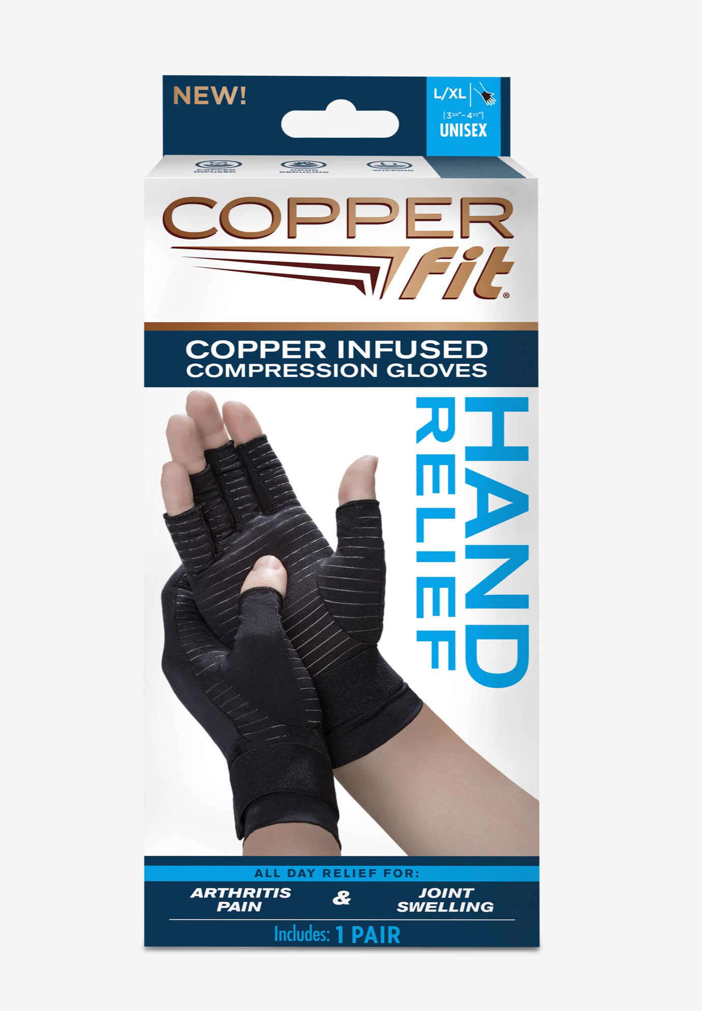 Copper Fit Compression Gloves, 