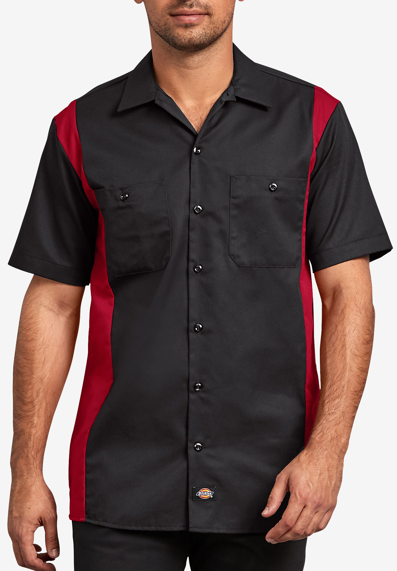 Two-Tone Short-Sleeve Work Shirt by Dickies® | King Size