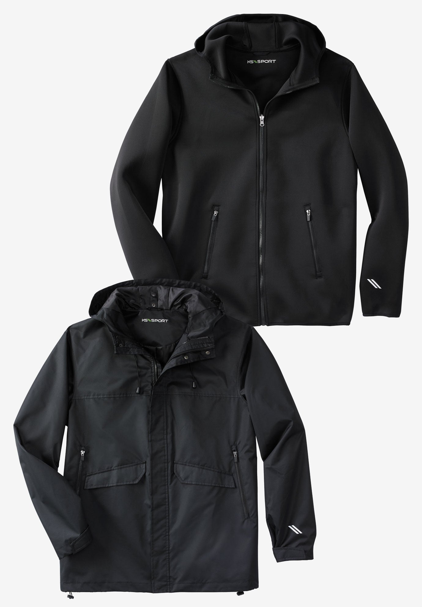 タケ③ 3-in-1 Trident Jacket Quick-Drying Outerwear, Black | King Size
