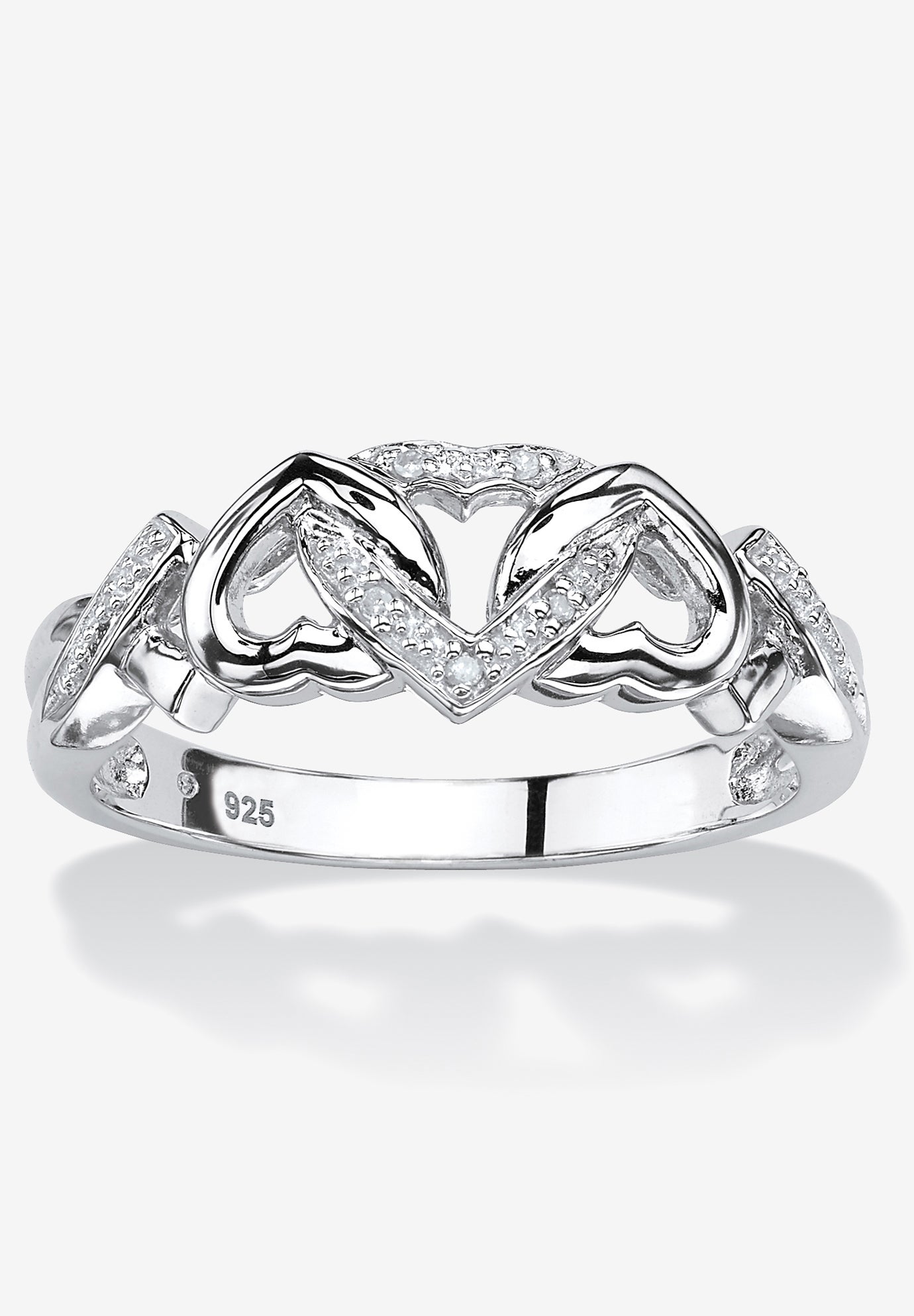 Platinum & Silver Promise Ring with DiamondAccent King Size