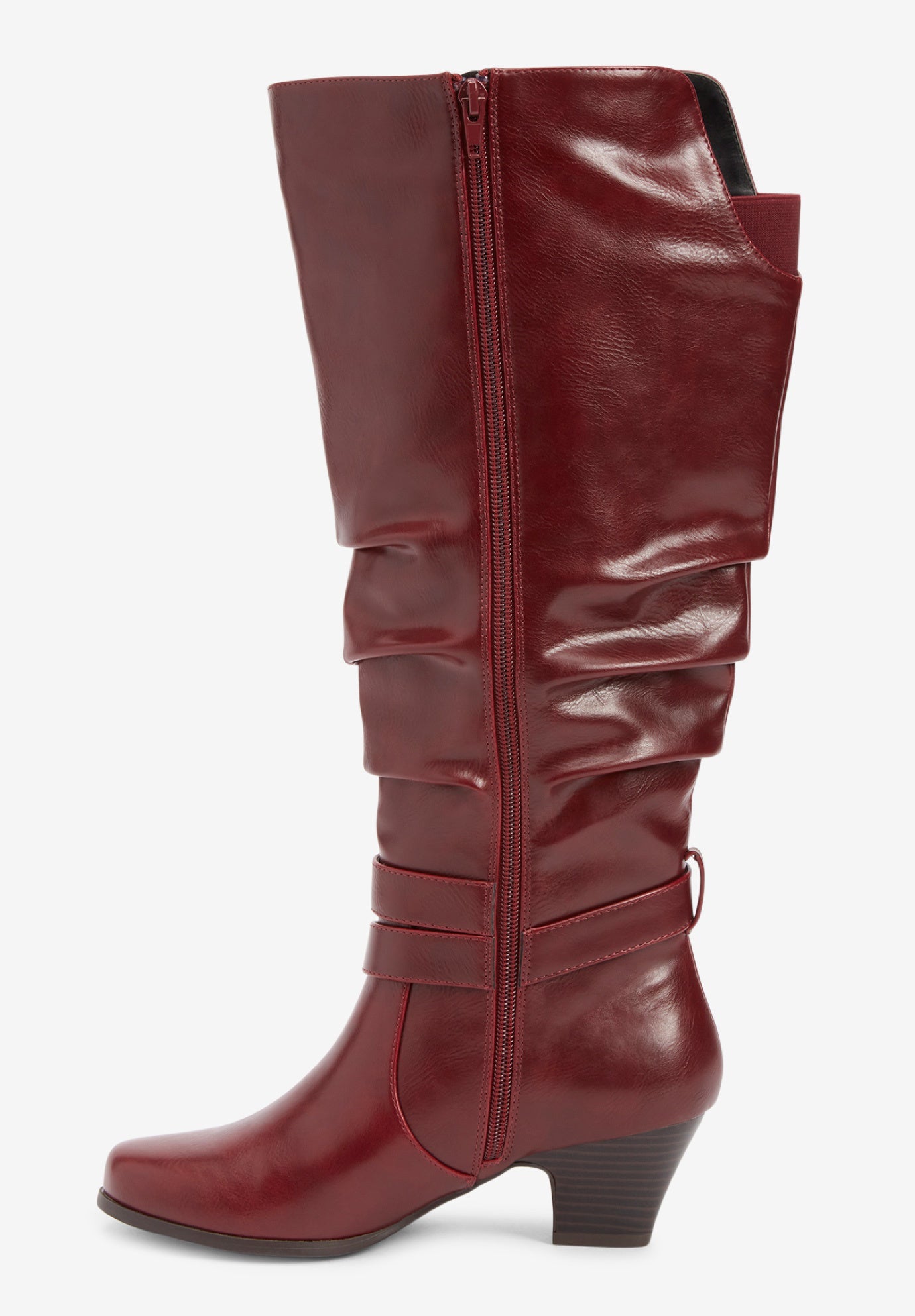 two tone wide calf boot
