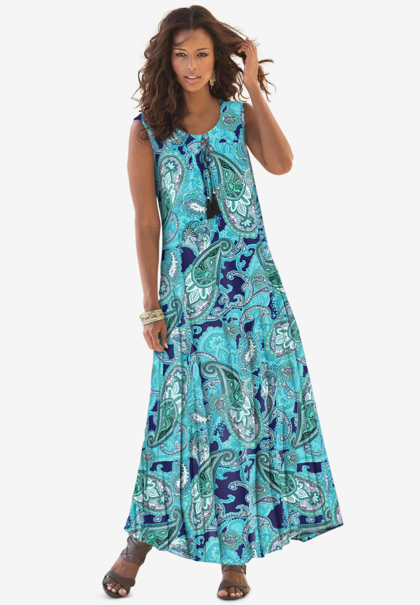 crinkle long dress
